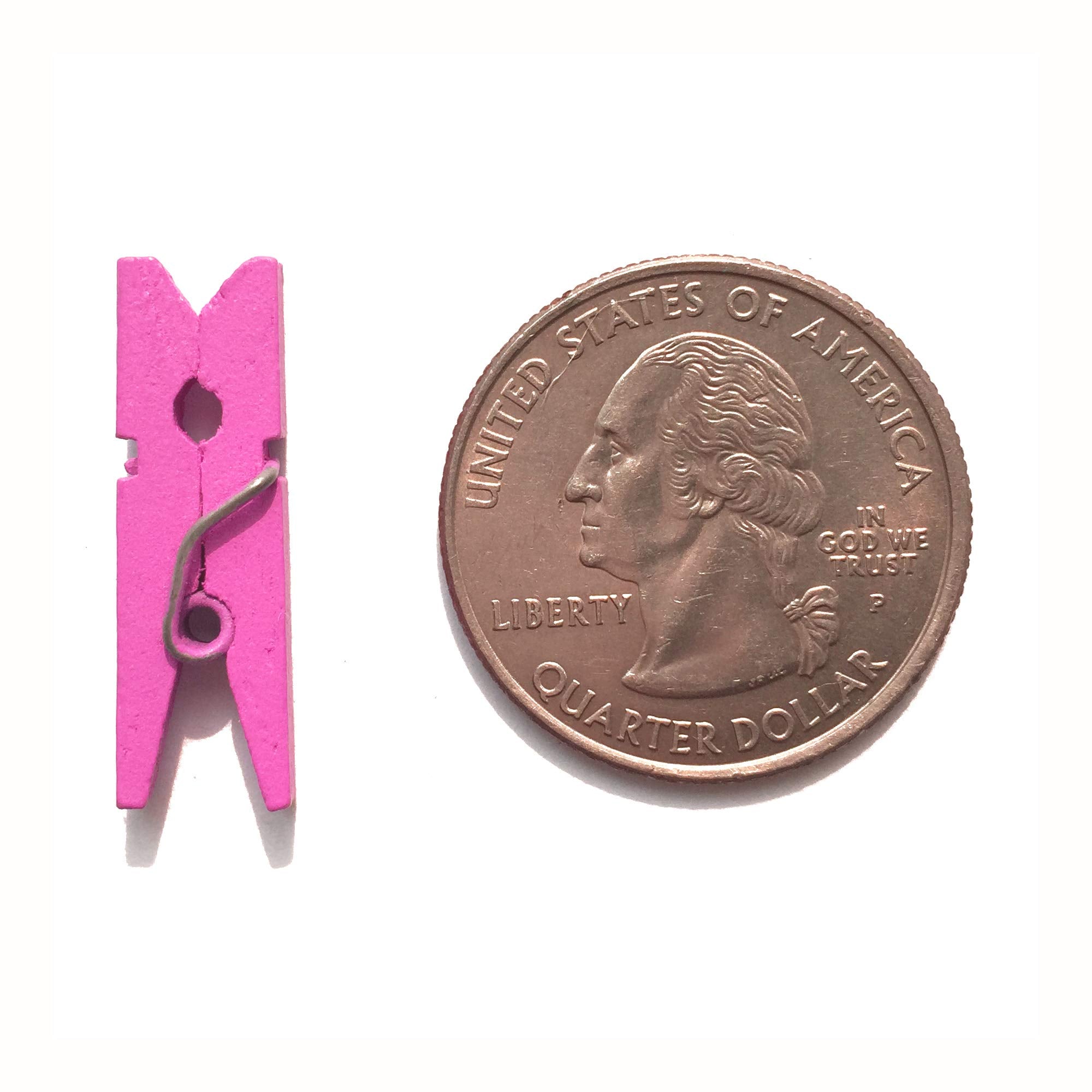 Lwr Crafts Wooden Mini Clothespins 200 Per Pack 1'' 2.5Cm (Hot Pink)