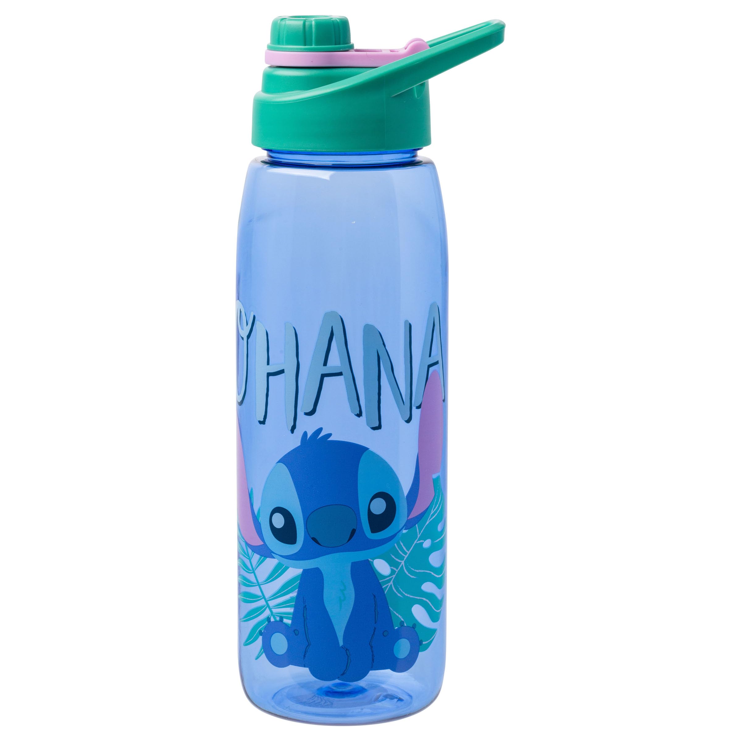 Silver Buffalo Disney Lilo And Stitch Ohana Water Bottle With Screw Lid, 28 Ounces