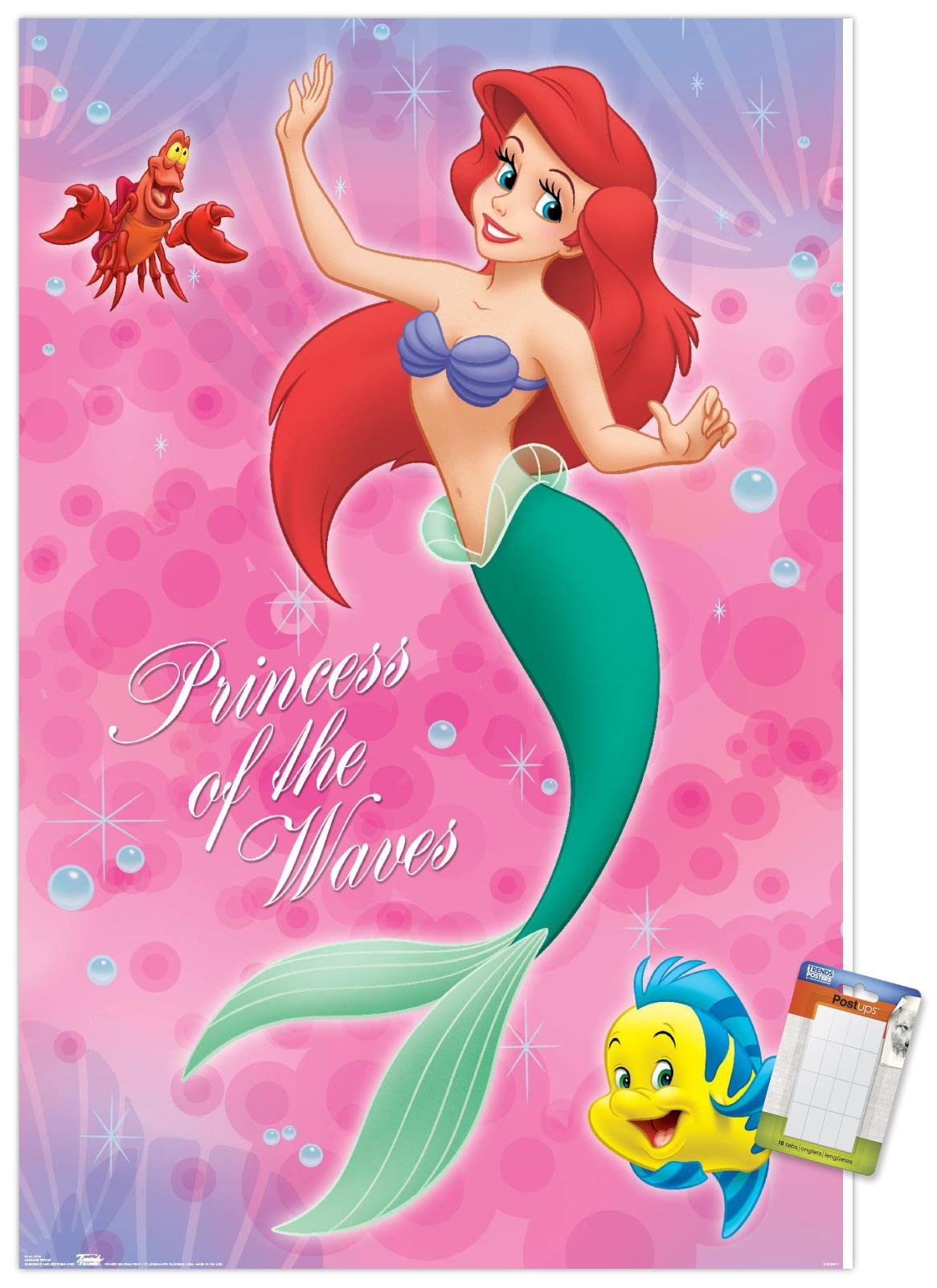 Trends International Disney The Little Mermaid - Group Wall Poster, 22.375'' X 34'', Premium Poster & Mount Bundle