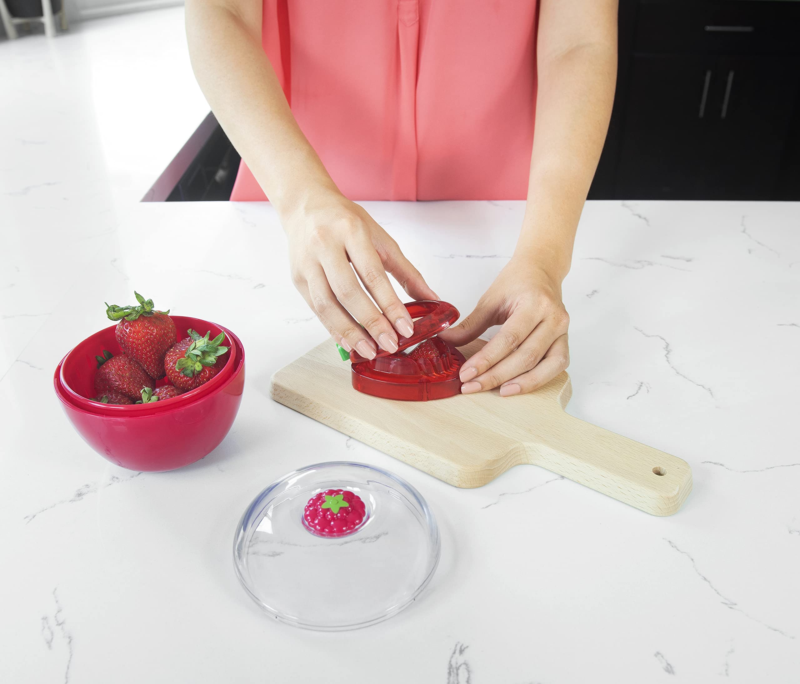 Msc International Joie Msc Simply Slice Strawberry Slicer, A, Red