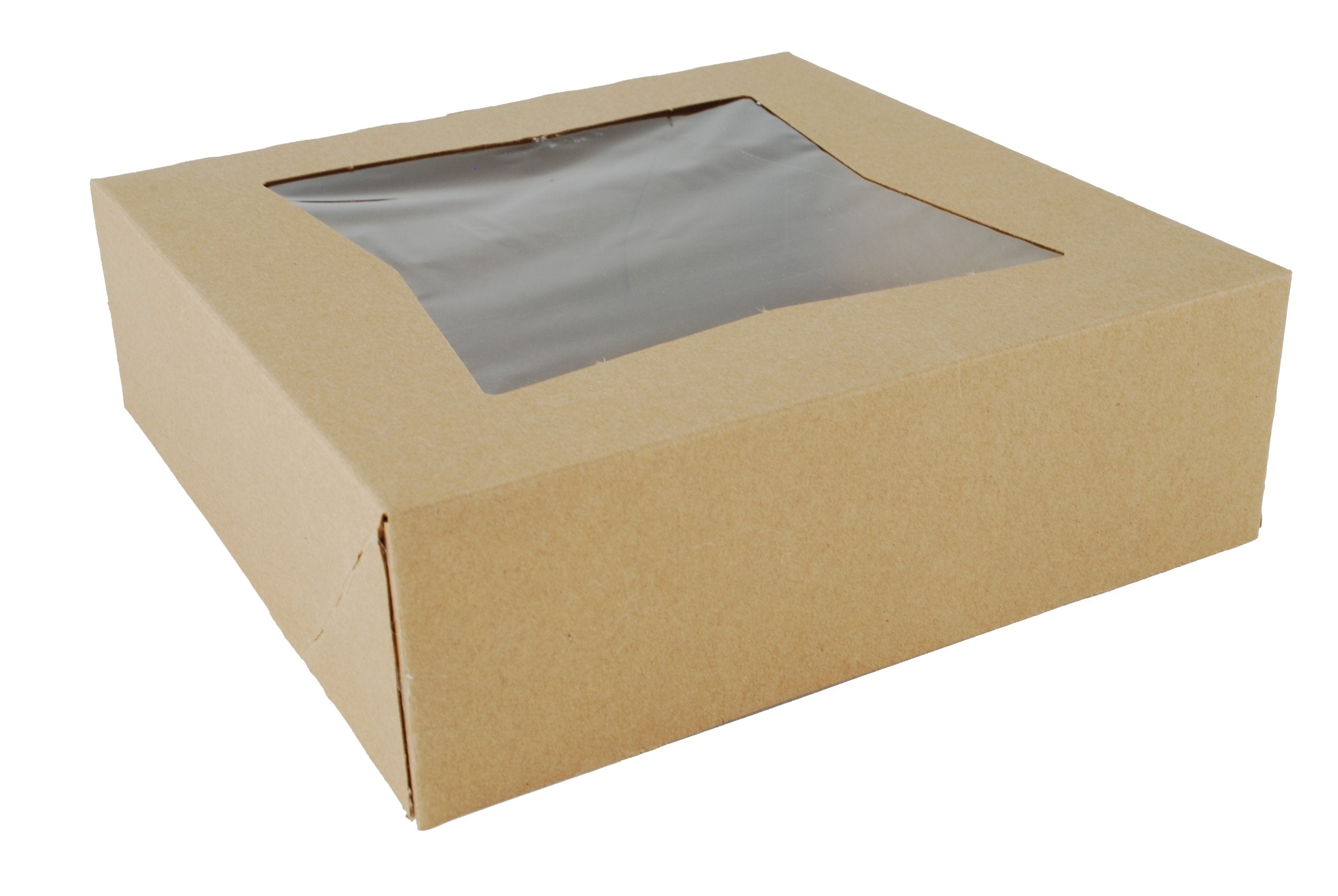 Southern Champion Tray 24013K Kraft Paperboard Window Bakery Box, 8'' Length X 8'' Width X 2-1/2'' Height (Case Of 200)