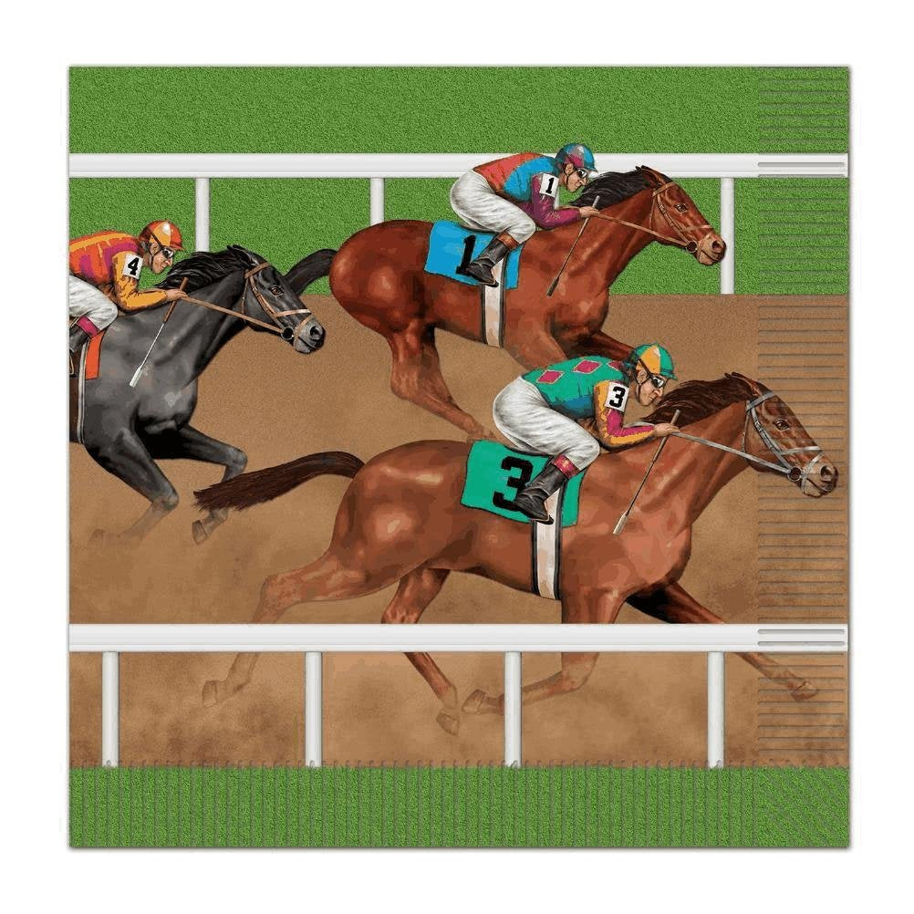 Horse Racing Luncheon Napkins Pack Of 3