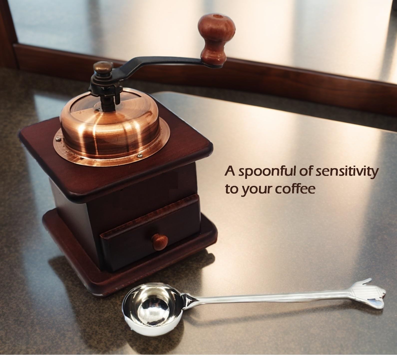 Popos Store 8-Inch Coffee Scoop, Stainless Steel 1 Table(15Ml) Spoon With Lovely Drippot Handle