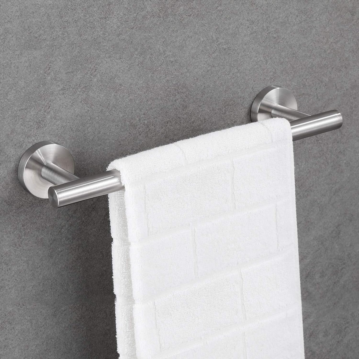 USHOWER Brushed Nickel Towel Bar  9-Inch Towel Racks for Bathroom Wall-Mounted  SUS304 Stainless Steel Towel Rod Modern Home Decor (Total Length 12-Inch)