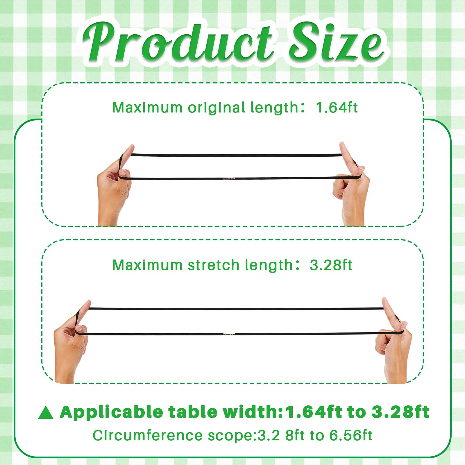 Riakrum Table Bungees Tablecloth Strap Band Tablecloth Bungee Cord to Hold Down Table Cloth for Outdoor Tables Kitchen Tables Picnic Camping Wedding Party(White  Black 4 Pieces)