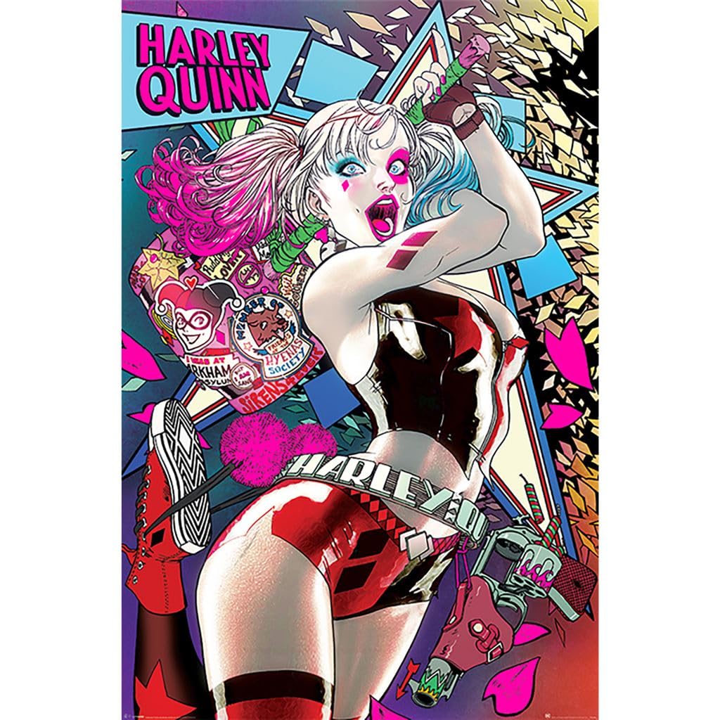 Pyramid International Batman (Harley Quinn Neon) -Maxi Poster 61 X 91.5Cm, Plastic/Glass, Multi-Colour, 61 X 91.5 X 1.3 Cm