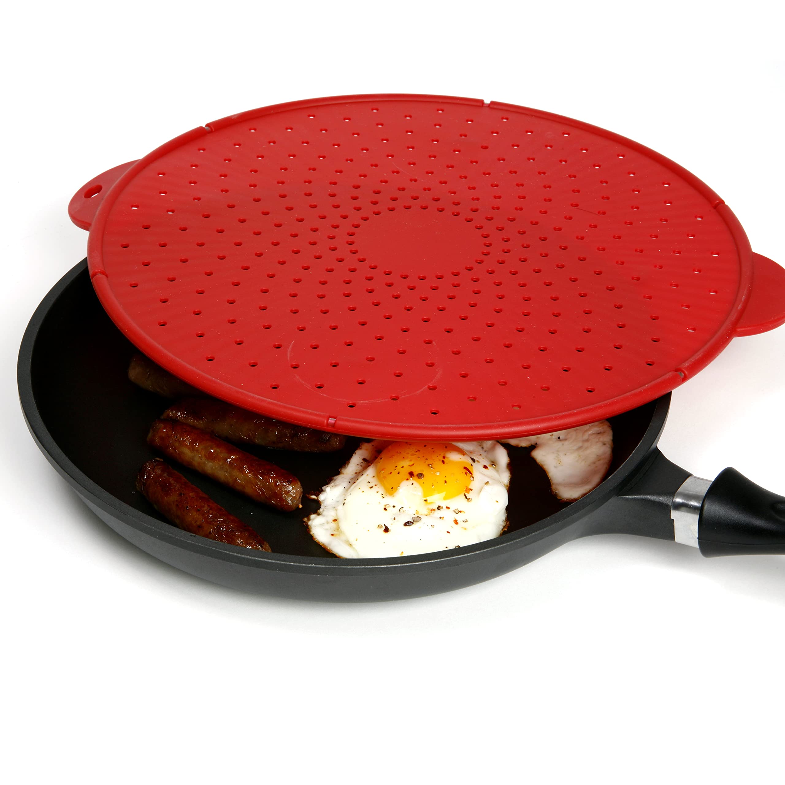 Norpro 12.5 Inch Silicone Splatter Screen, 12-1/2-Inch, Red