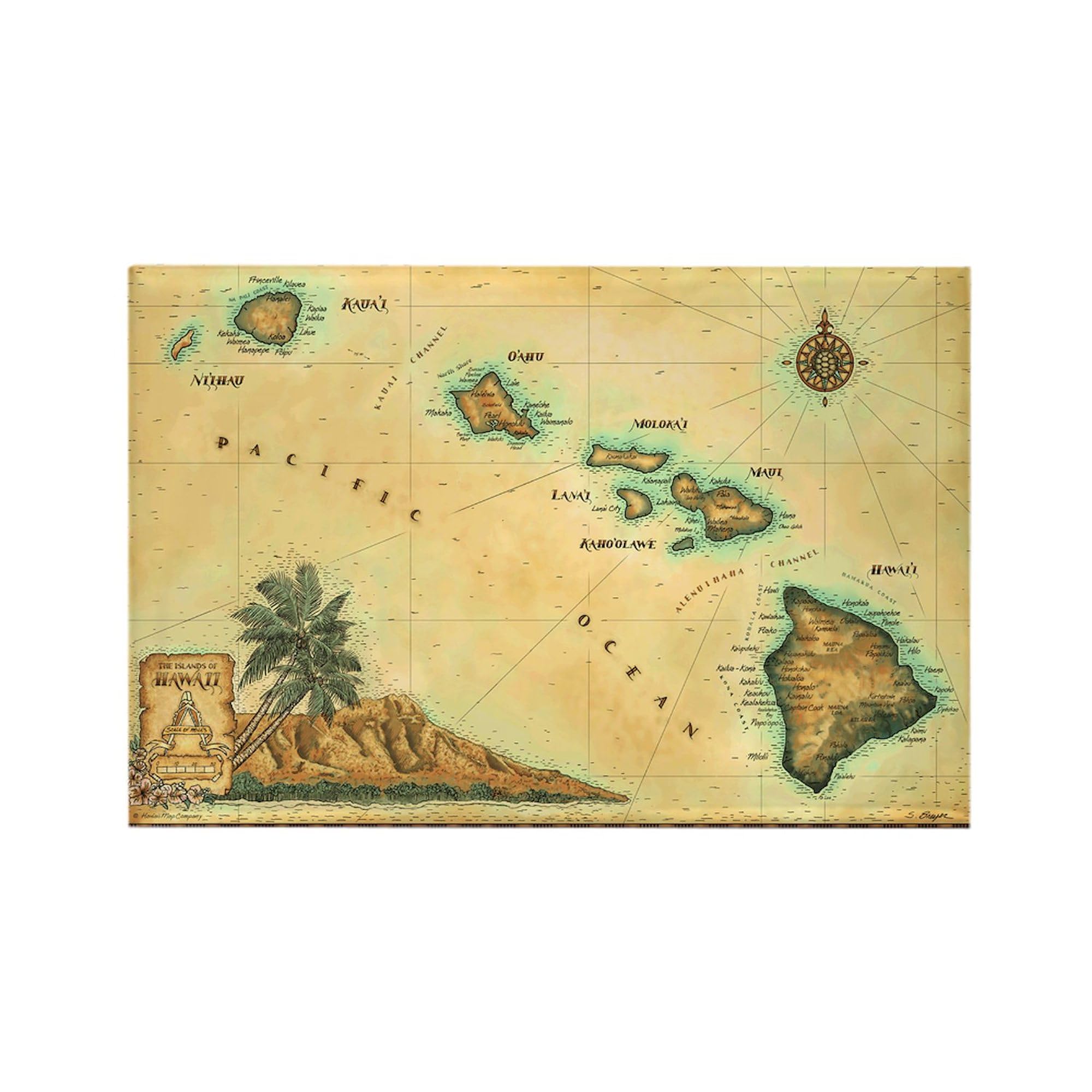 Cafepress Hawaii Map Rectangle Magnet, 3''X2'' Refrigerator Magnet