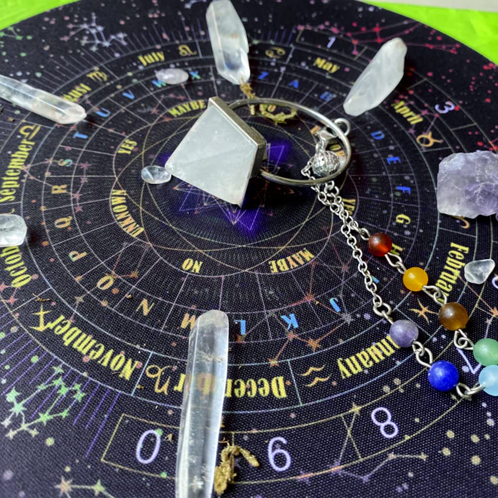 Emvanv Divination Board, 8.66Inch Rubber Astrology Star Pendulum Mat For Divination Pendulum Pad Metaphysical Message Board, Sta