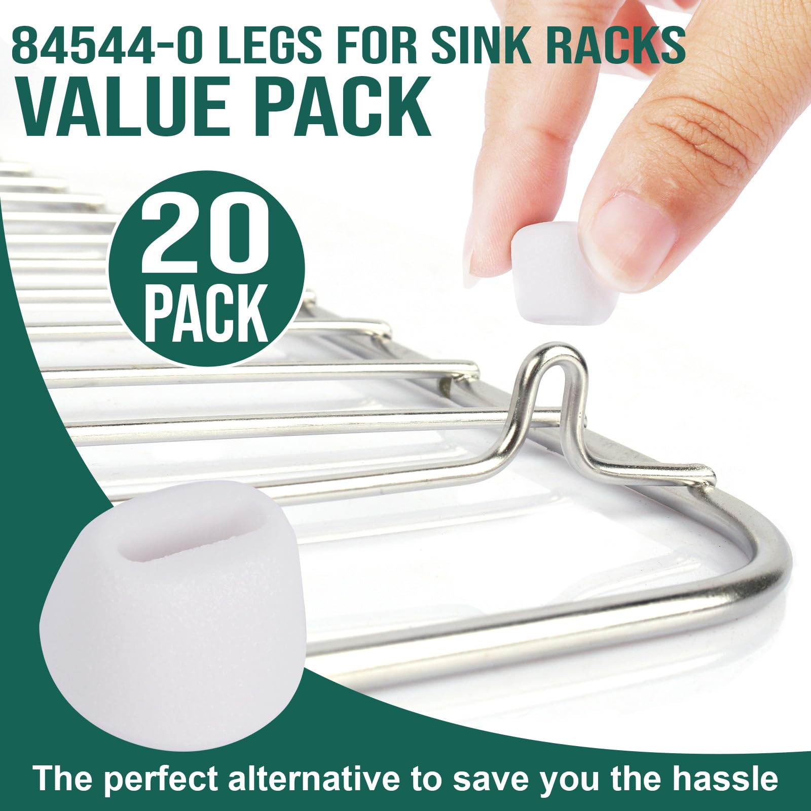 GDW Sink Rack Feet 84544-0, White, 20 Pack for Kohler Kitchen Sinks