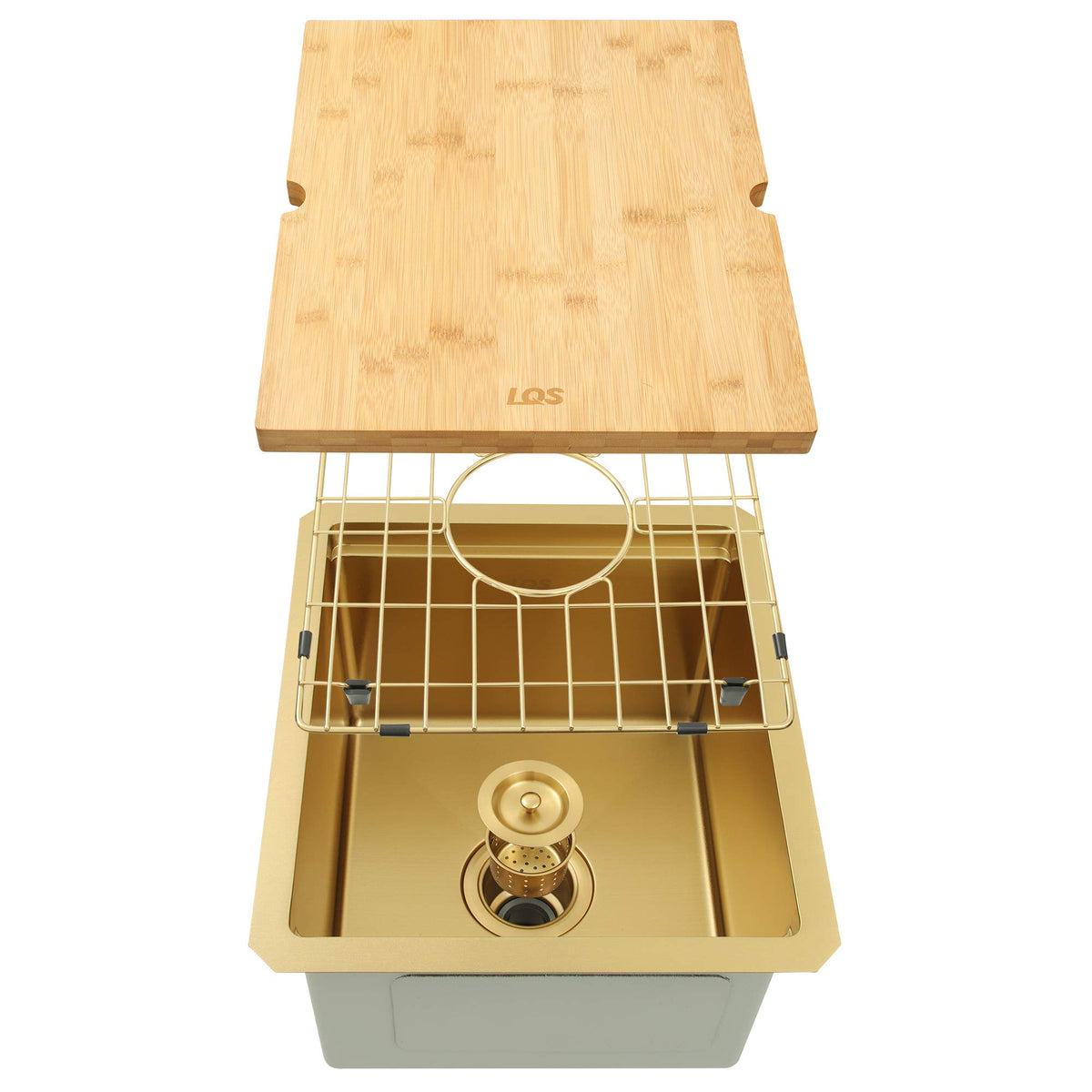 Lqs Bar Sink, Gold Undermount Bar Sink, Rv Sink, Stainless Steel Bar Sink 15'' X 17'', 16 Gauge Workstation Sink, Small Single B