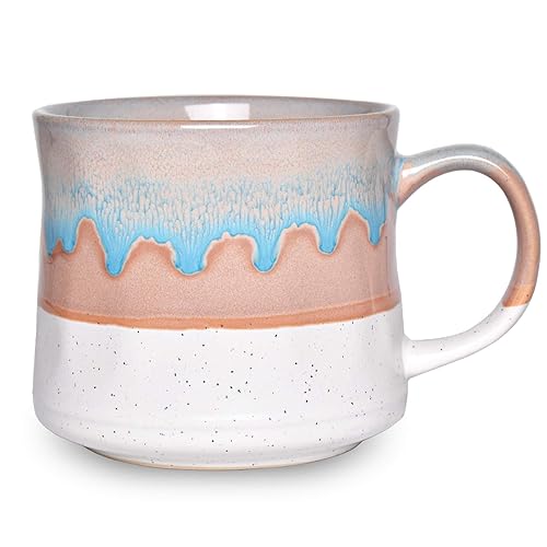 Bosmarlin Large ceramic coffee Mug, Big Tea cup, 7 colors to choose, 21 Oz, Dishwasher and Microwave Safe, 1 PcS (White)