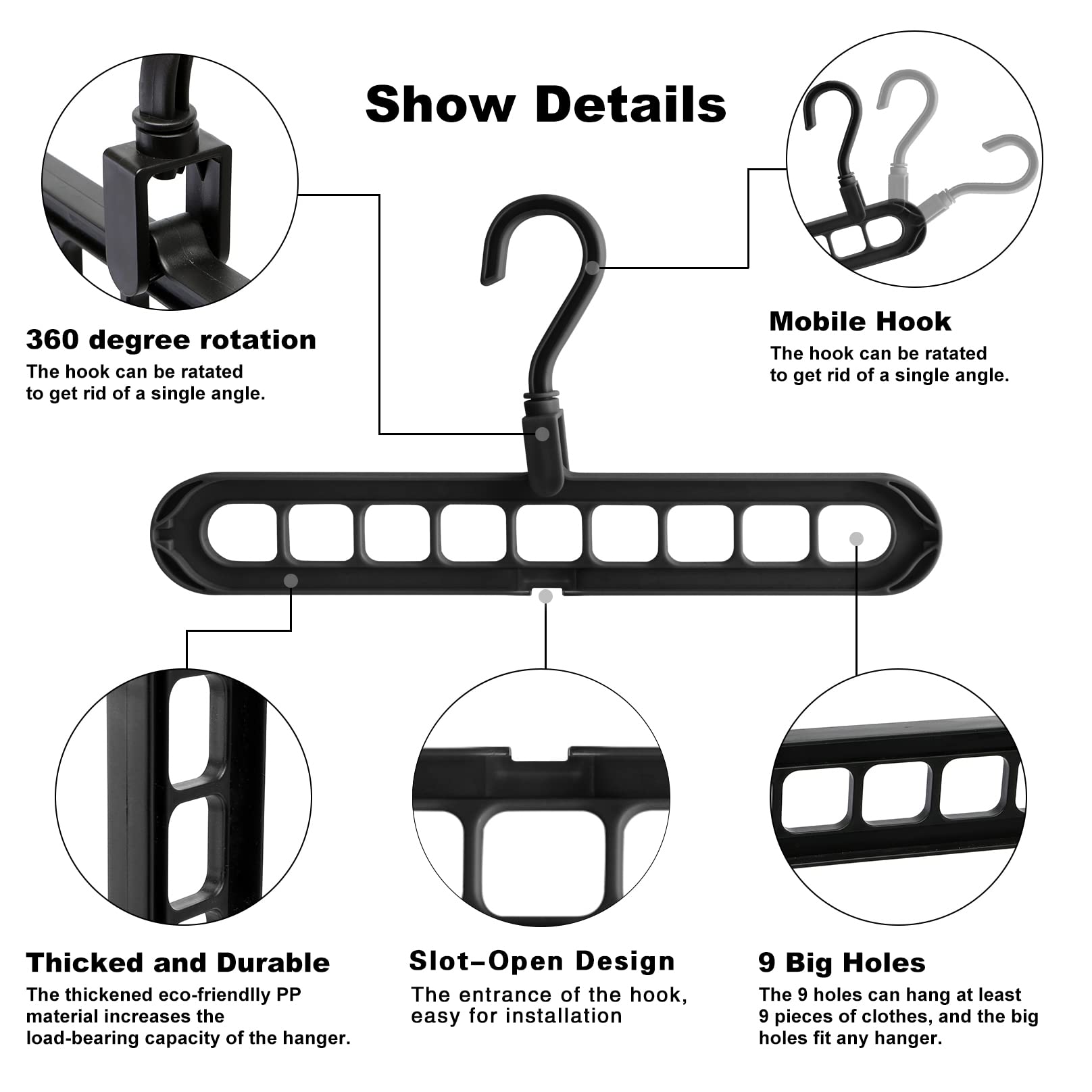 Heyhouse Closet Organizers And Storage,College Dorm Room Essentials,Pack Of 6 Multifunctional Organizer Magic Space Saving Hange