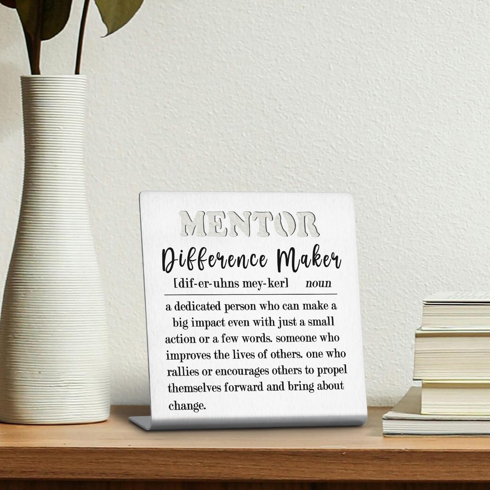 SOSREBEDR Thank You Appreciation Sign for Mentor, 'Thank You for Being Part of My Life', 4 x 4 Stainless Steel Tabletop Decor Si