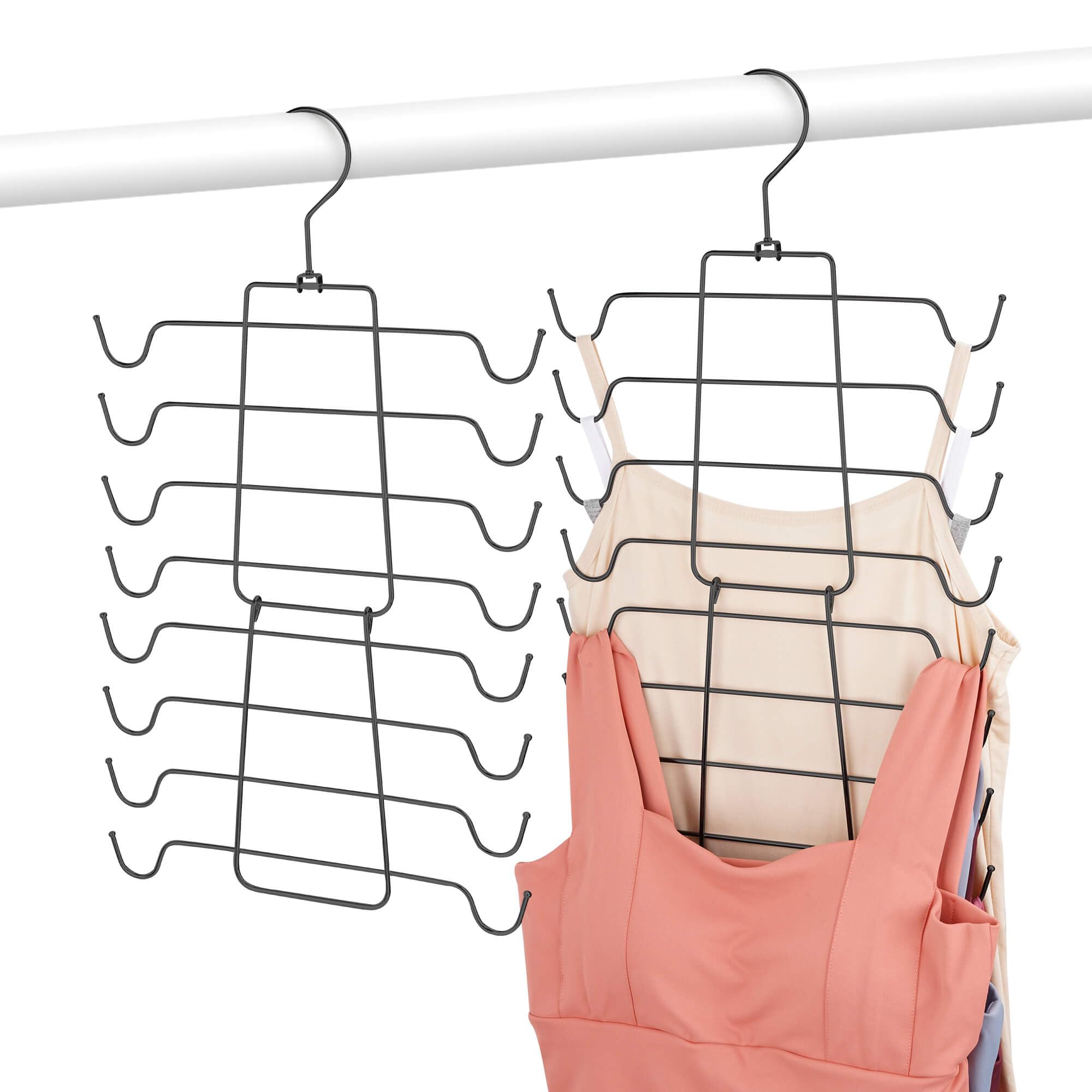 Omhomety Tank Top Hangers, 2 Pack Bra Organizer For Closet, Hanging Closet Organizers And Storage Space Saver Storage For Camiso