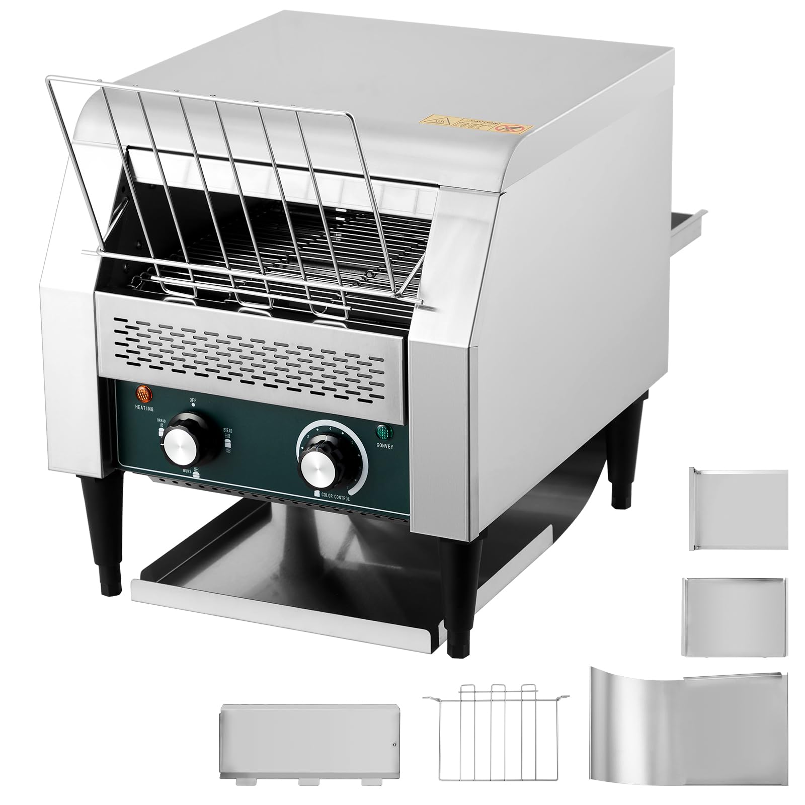 GarveeHome Commercial Conveyor Toaster, 300 Slices/H, 1800W 110v, 7 Temperature Settings, Commercial Toasters for Restaurant/Hom