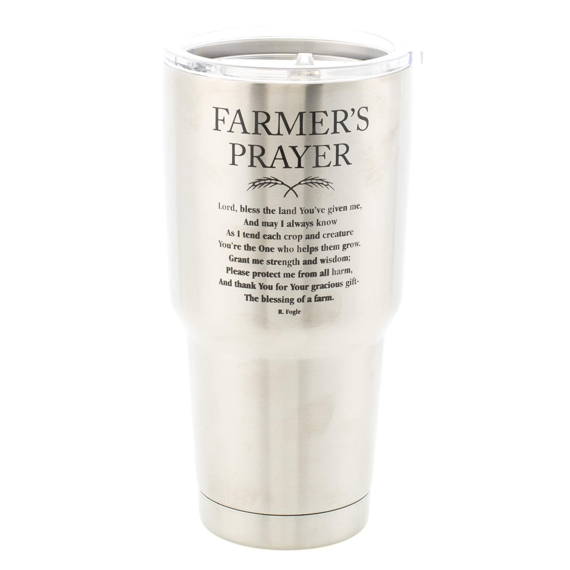 Farmers Prayer Blessings Of A Farm 30 Oz. Stainless Steel Travel Tumbler With Clear Lid