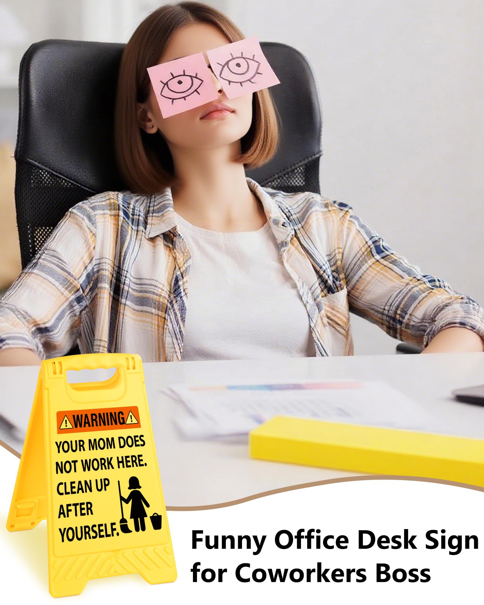 Funny Office Decor Desk Sign Gifts for Friends Coworkers Boss Sarcastic Desk Sign Cubicle Decor Warning Your Mom Does Not Work H