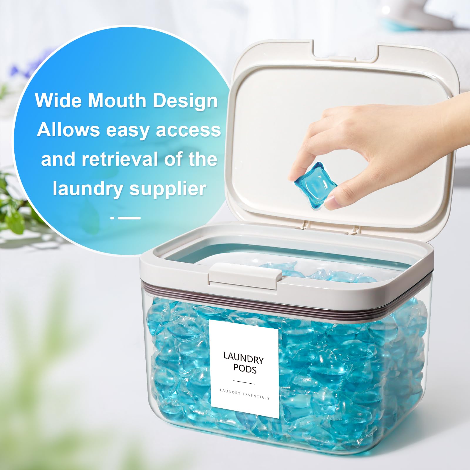 Alpiriral Dryer Sheet Holder And Laundry Pods Container, 2 Pack 94 Fl Oz / 5.8Lb Laundry Powder Dispenser For Laundry Room Organ