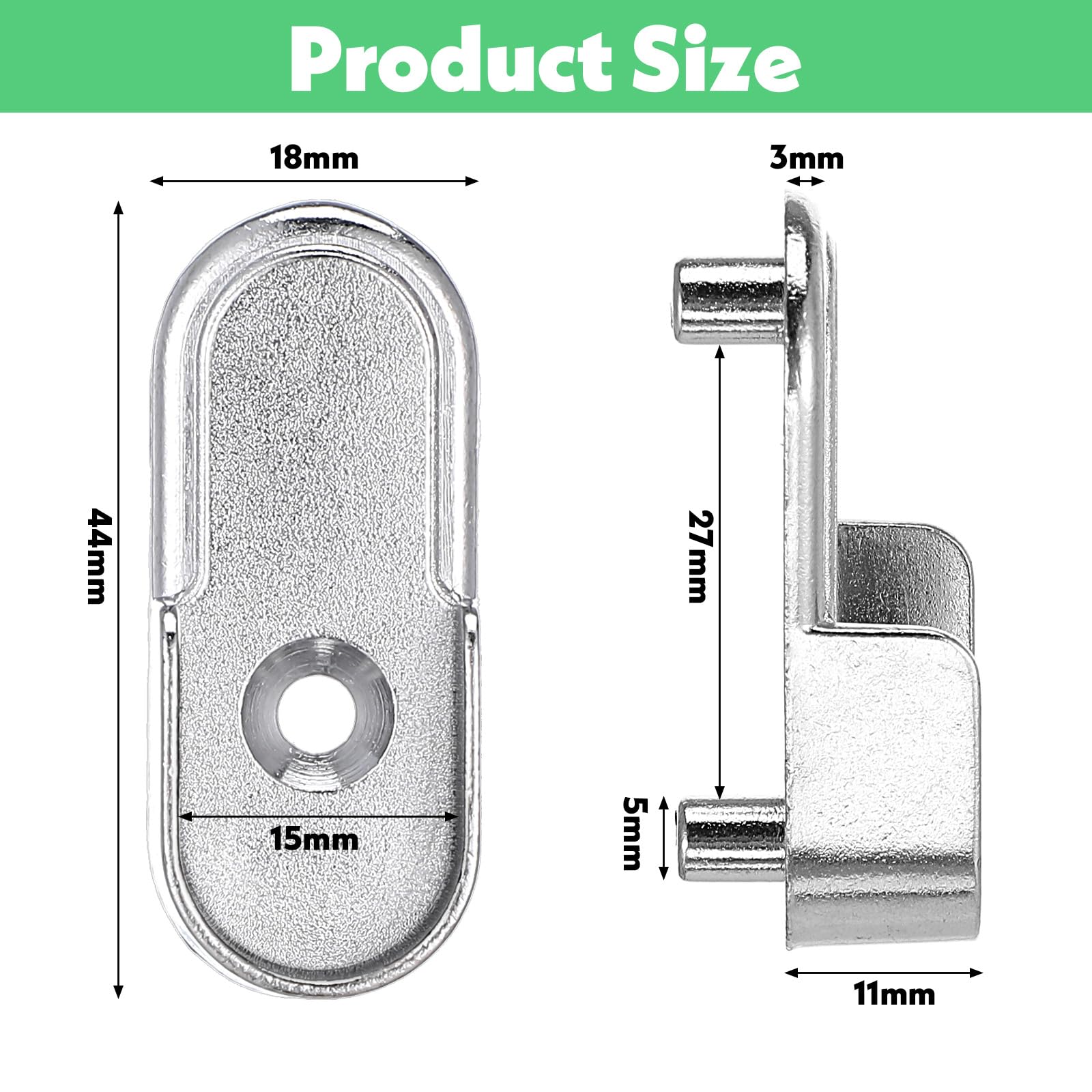 8 Pcs Oval Closet Rod End Supports, Metal Wardrobe Bracket Rod Holders With Rear Facing 6.5Mm Pins, Heavy-Duty Closet Pole Socke