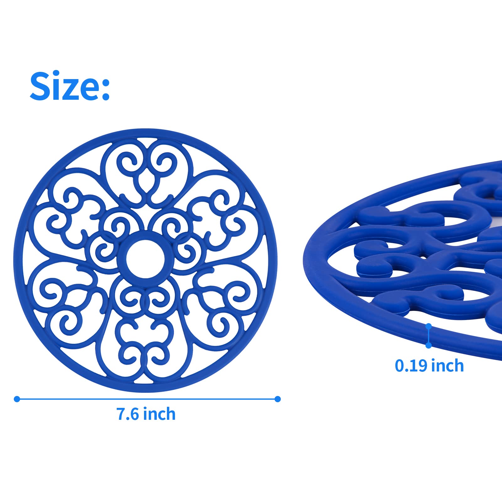 Chefbee 3Pcs Trivets For Hot Dishes, Trivet Hot Plate Holder For Pots And Pans, Countertop, Silicone Trivet Mat Non-Slip Heat Re