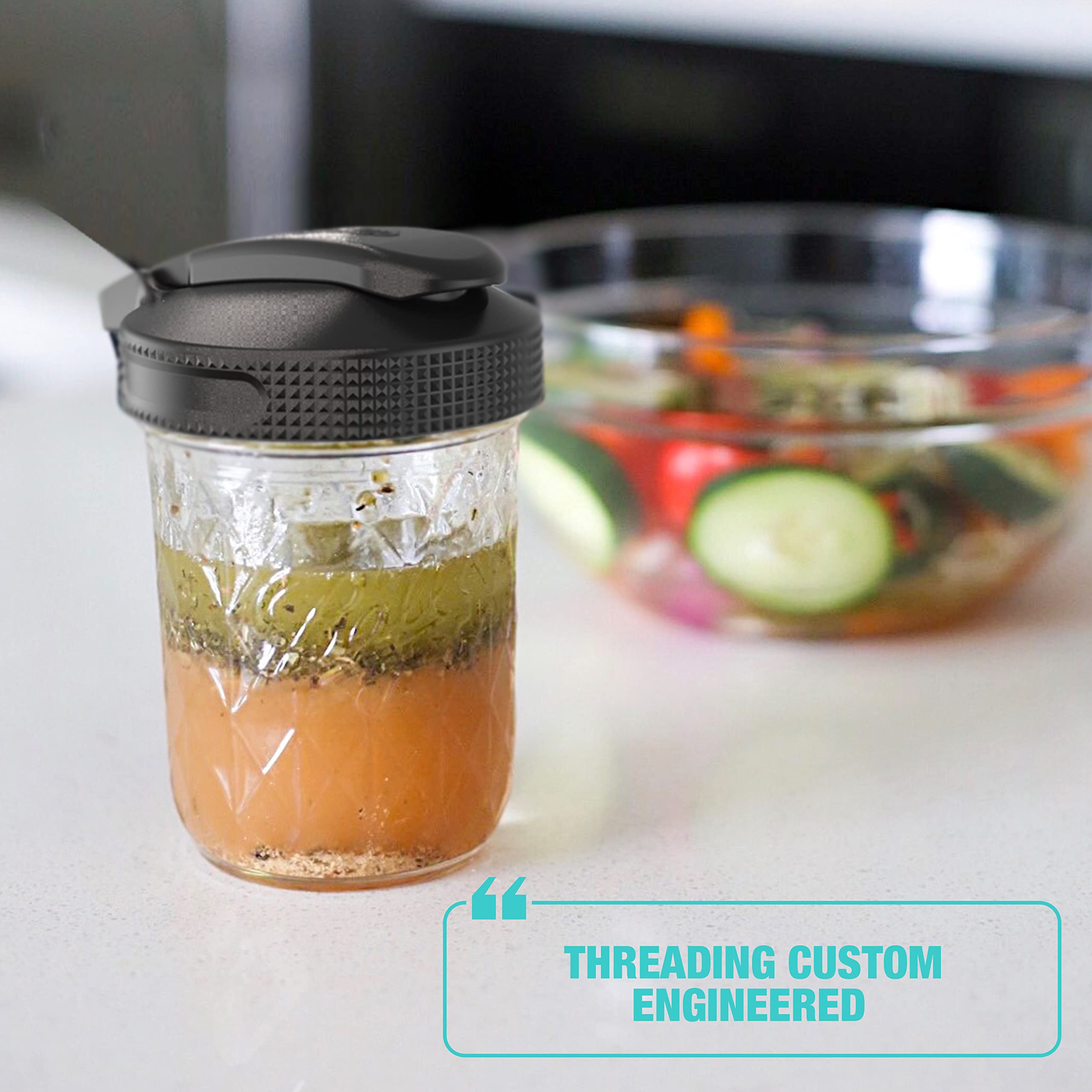 Masontops Multi Top Flip Cap Mason Jar Lid - Wide Mouth Mason Jar Pour Lids Wide Mouth Mason Jar Lids Easy Pour Spout And Flip C