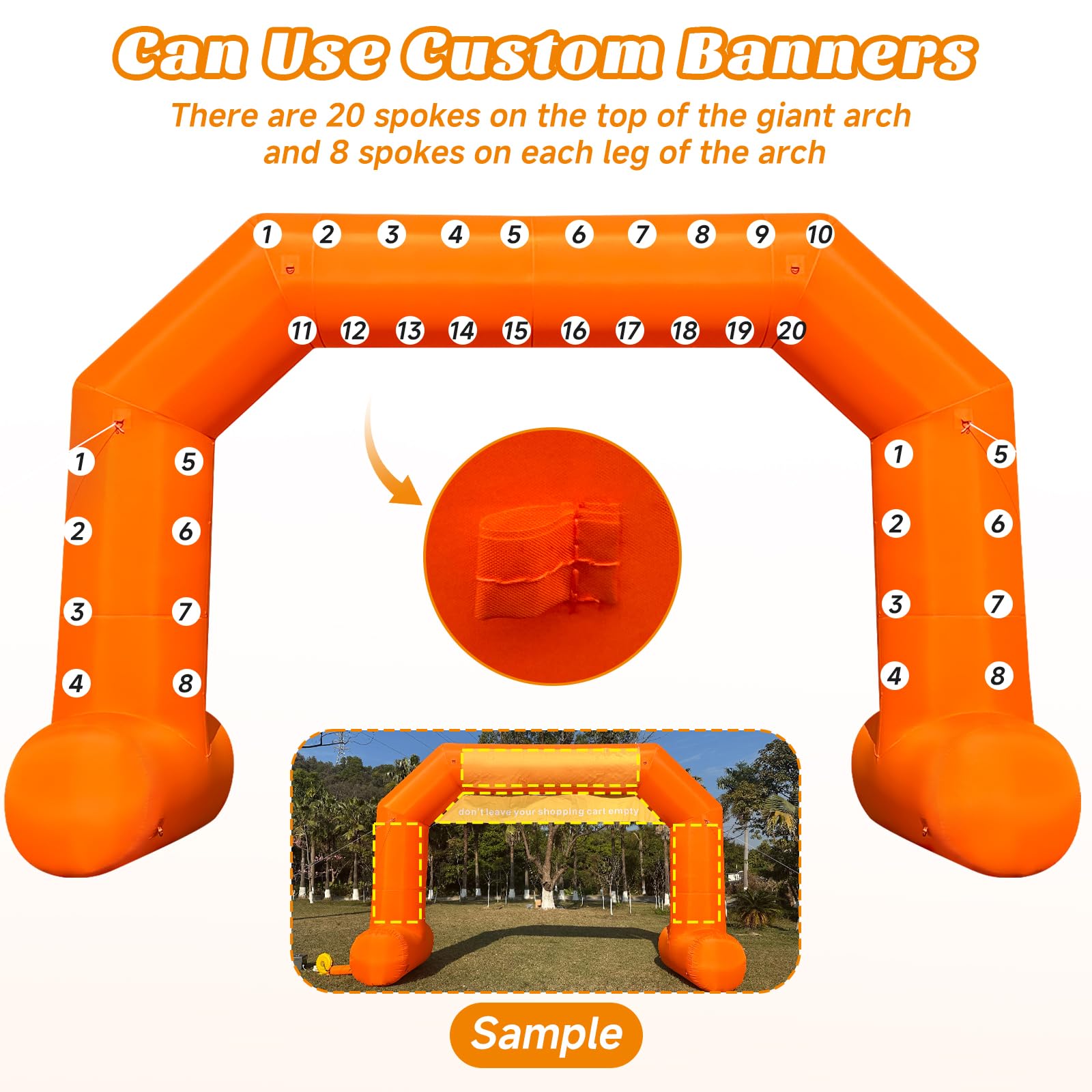 Cinnliy 26Ft Inflatable Archway,Orange Inflatable Start and Finish Arch Outdoor,Sport Blow up Arch Inflatable for Race Outdoor S