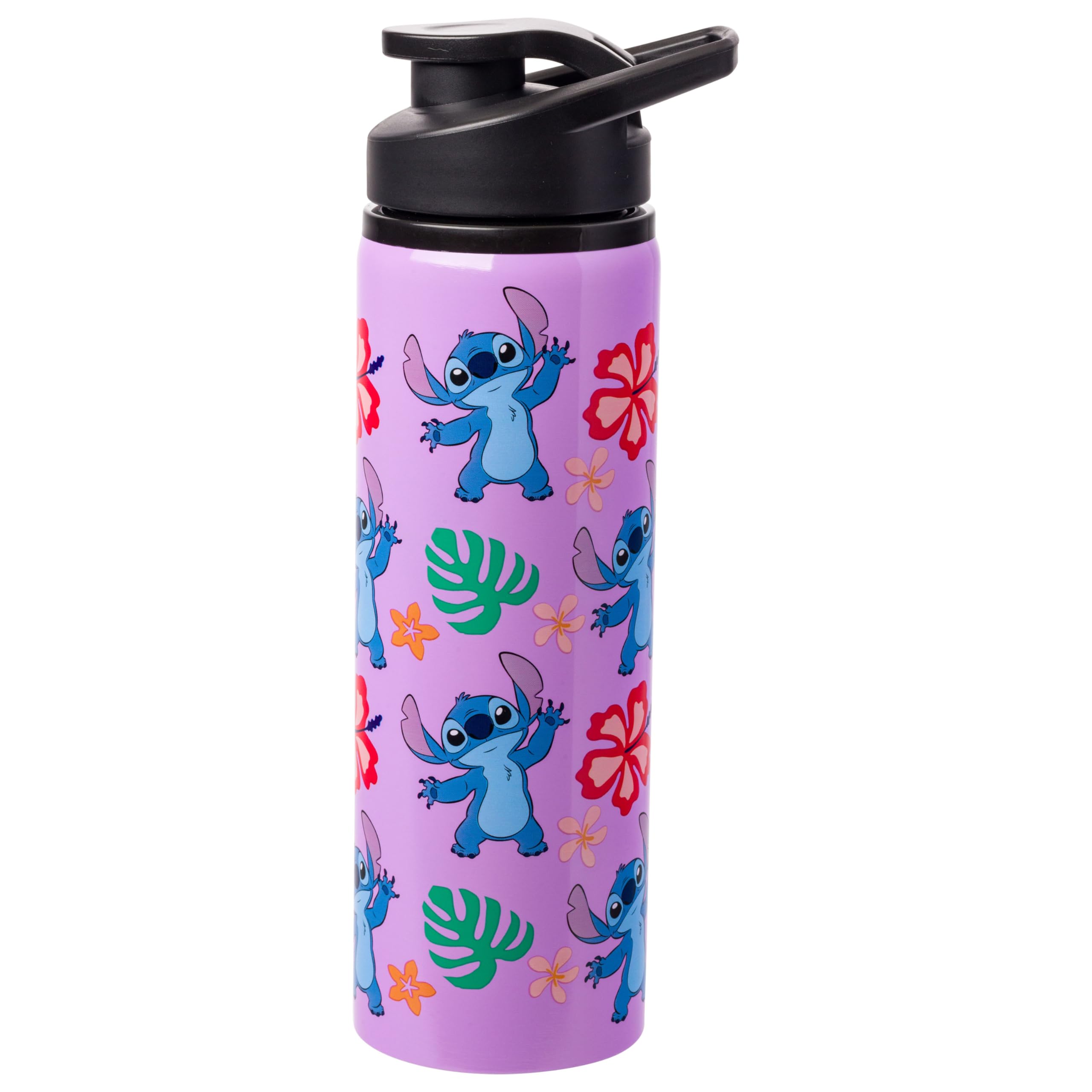 Silver Buffalo Disney Lilo And Stitch Tropical Sitting Stitch Double Walled Stainless Steel Water Bottle, 25 Ounces