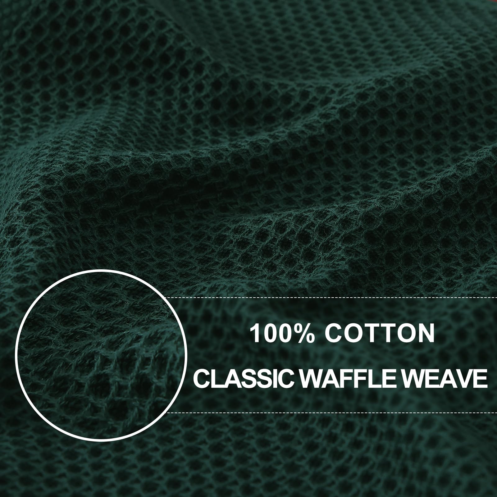 Homaxy 100% Cotton Waffle Weave Kitchen Dish Cloths, Ultra Soft Absorbent Quick Drying Dish Towels, 12 x 12 Inches, 8-Pack, Blac