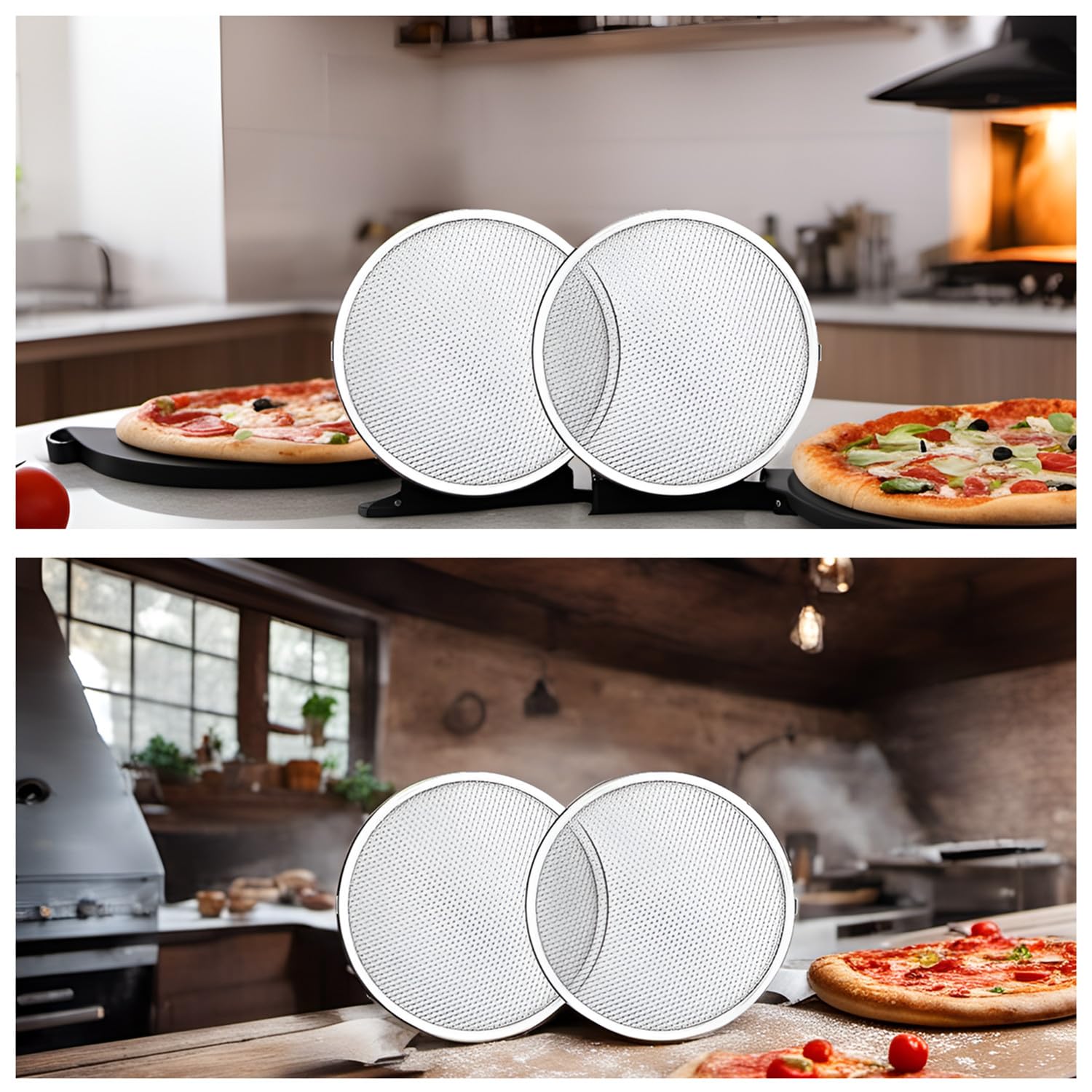 Rhblme Pizza Screen, Pizza Screen 12 Inch, Aluminum Alloy Seamless Pizza Screens Food Grade Pizza Baking Screen, Nonstick Pizza