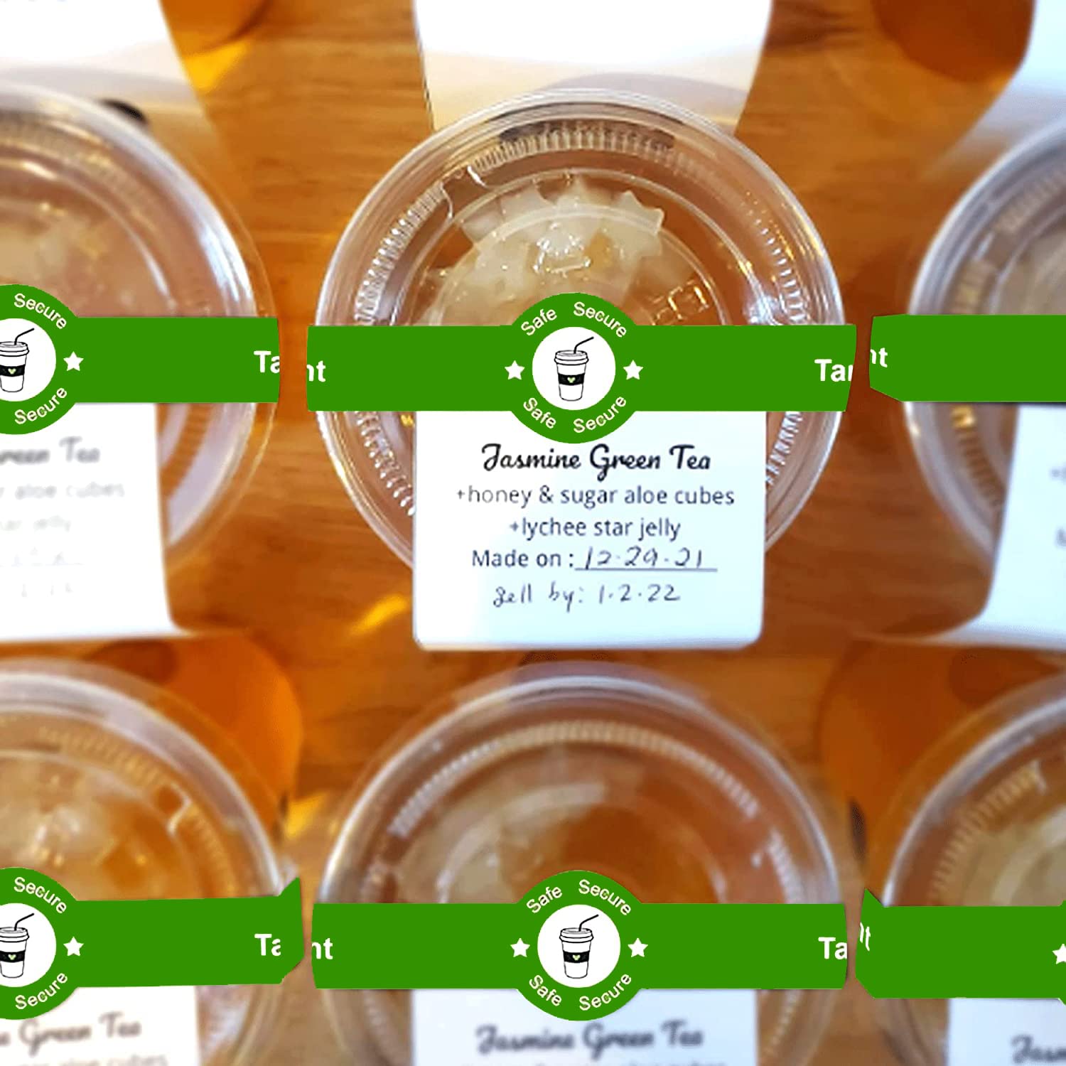 Safe Secure Tamper Evident Seals Stickers For Drink Lids 1''X 9''Tamper Proof Stickers-500Pcs Food Delivery Stickers Sealed For