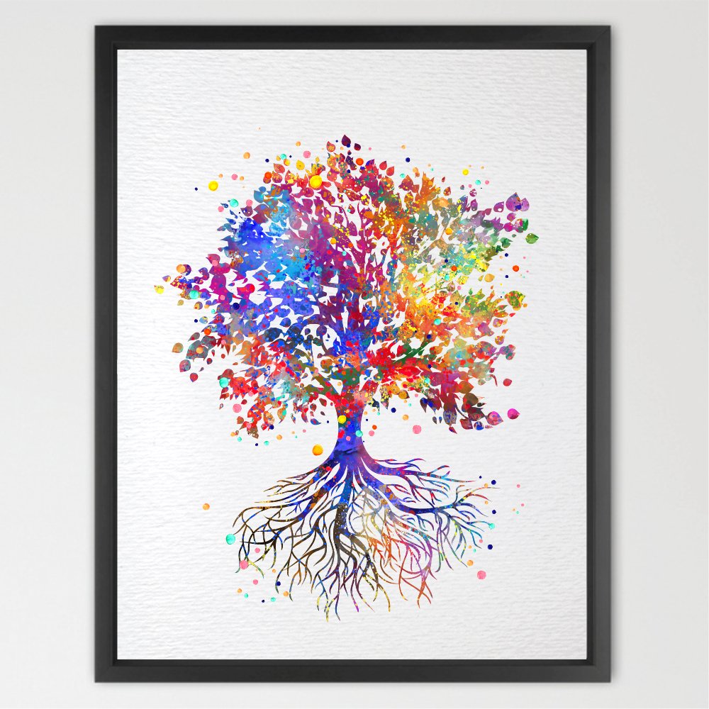 Dignovel Studios 8X10 Unframed Tree Nature Love Watercolor Art Print Poster Archival Fine Art N338