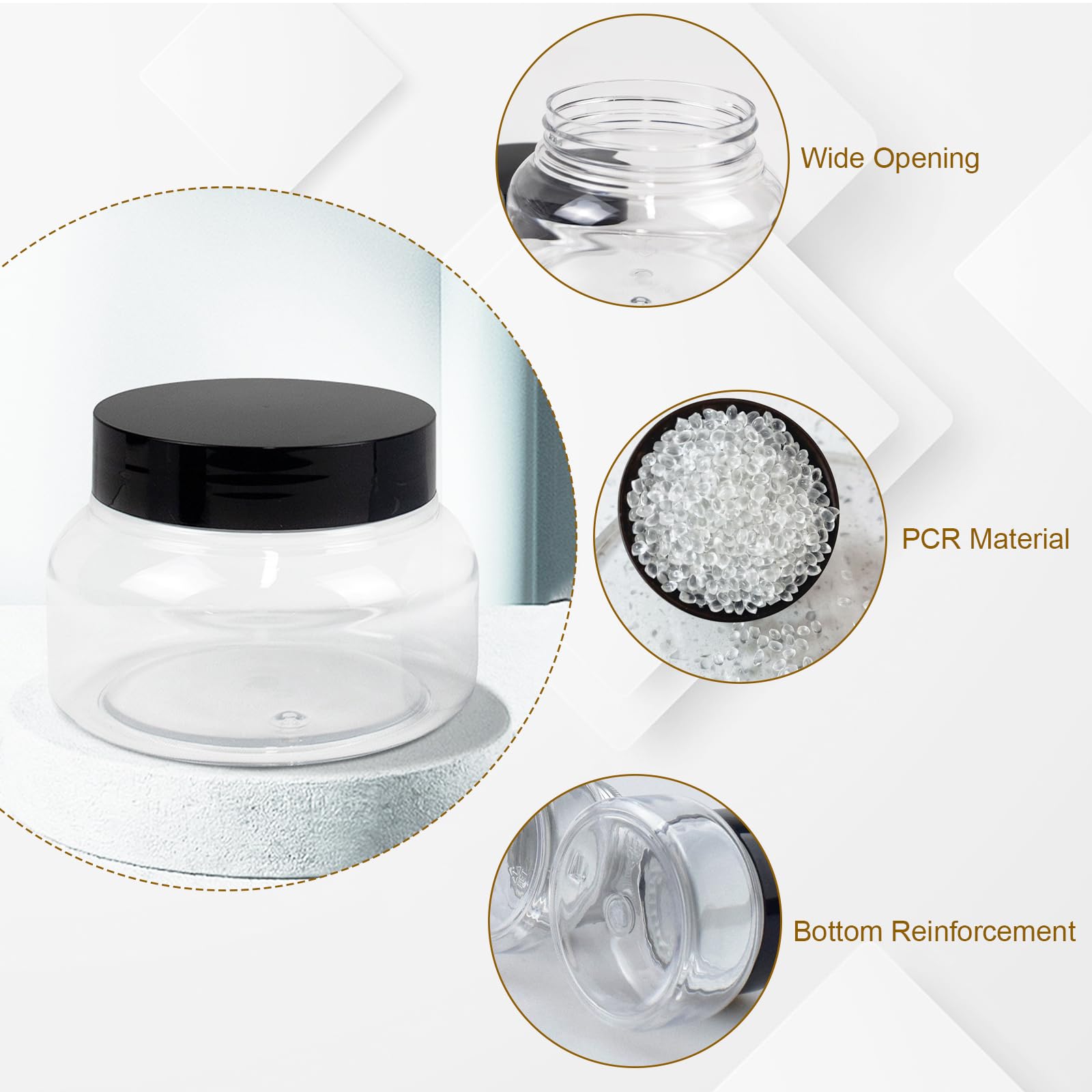 30 Pack Clear Body Scrub Jars 8Oz Clear Plastic Jars With Lids Sugar Scrub Containers Empty Refillable Containers Round Low Prof