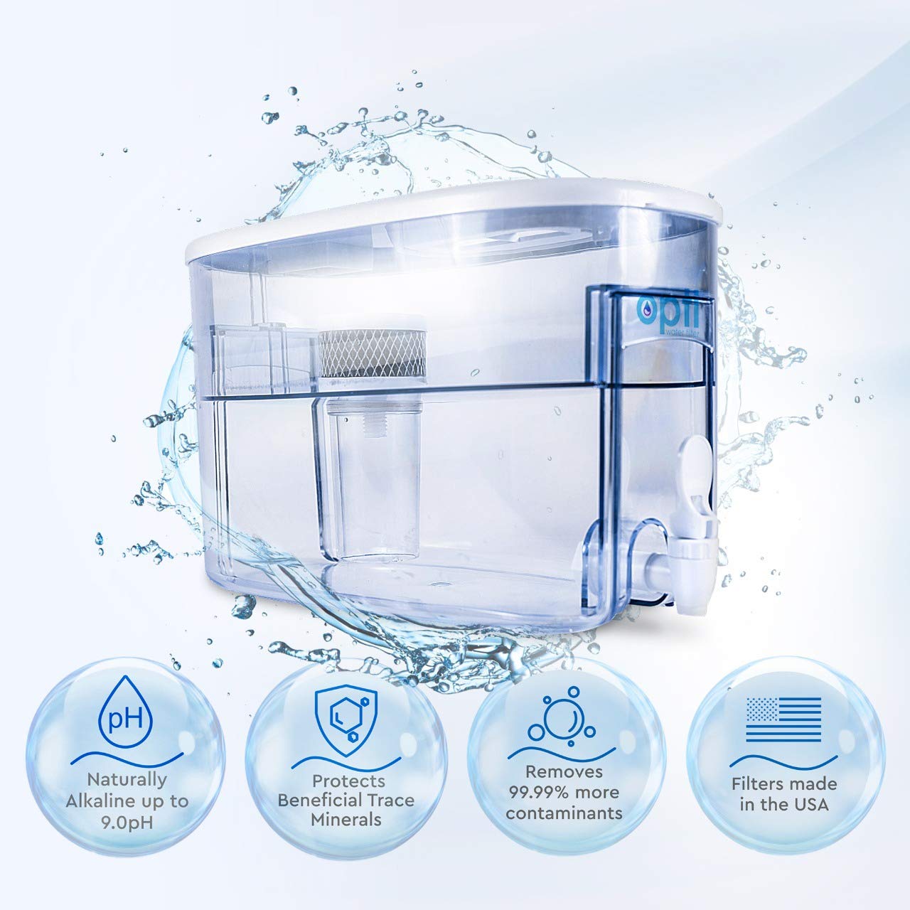 Opti Chill Alkaline Water Refrigerator Filter Purification Water Unit - Dispenser Naturally Enhances Alkalinity Up To Ph-9.0 | R