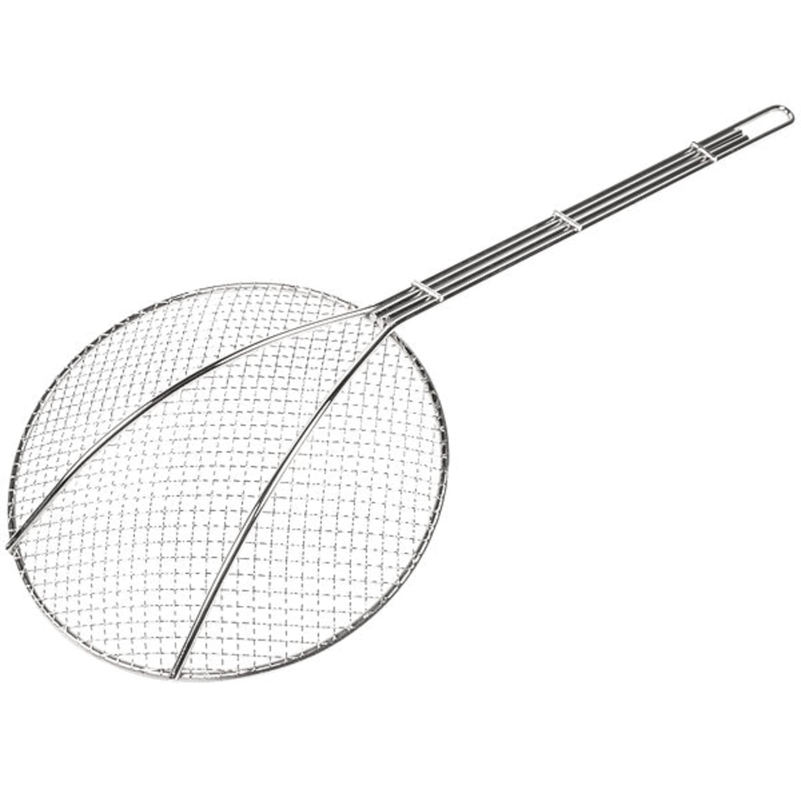 Truecraftware- 6-Inch Round Wire Skimmer 13'' Handle Length Nickel Plated - Kitchen Utensil Food Strainer Skimmer Spoon For Cook