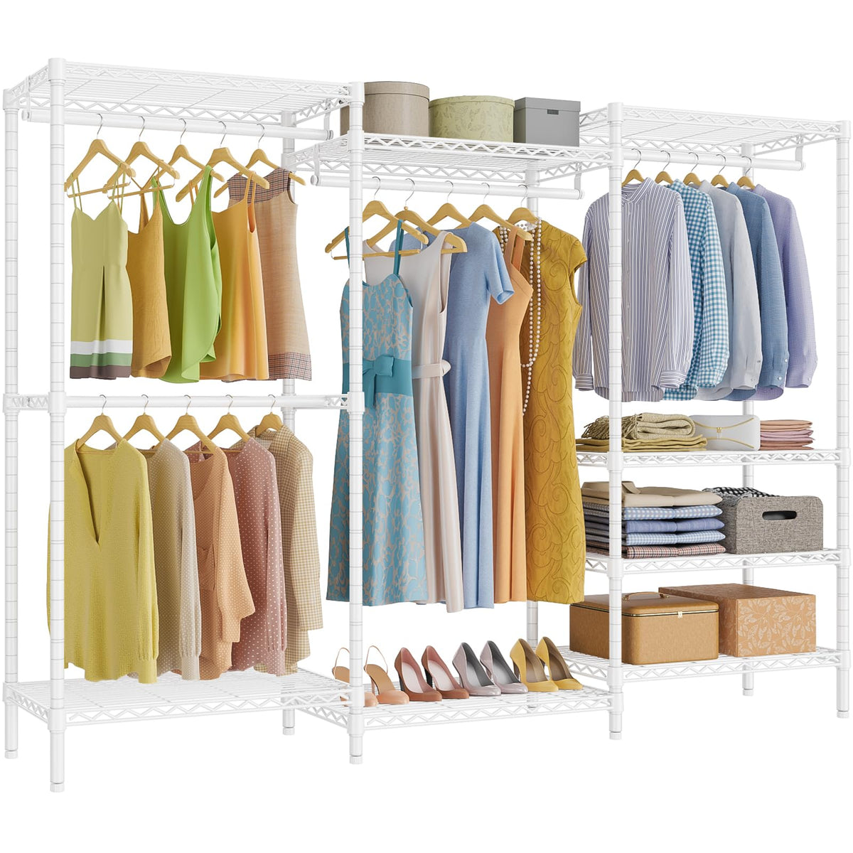 Vipek V5 Plus Portable Closet Wardrobe Heavy Duty Clothes Rack, Large Free Standing Closet Rack For Hanging Clothes, 85.4'' L X