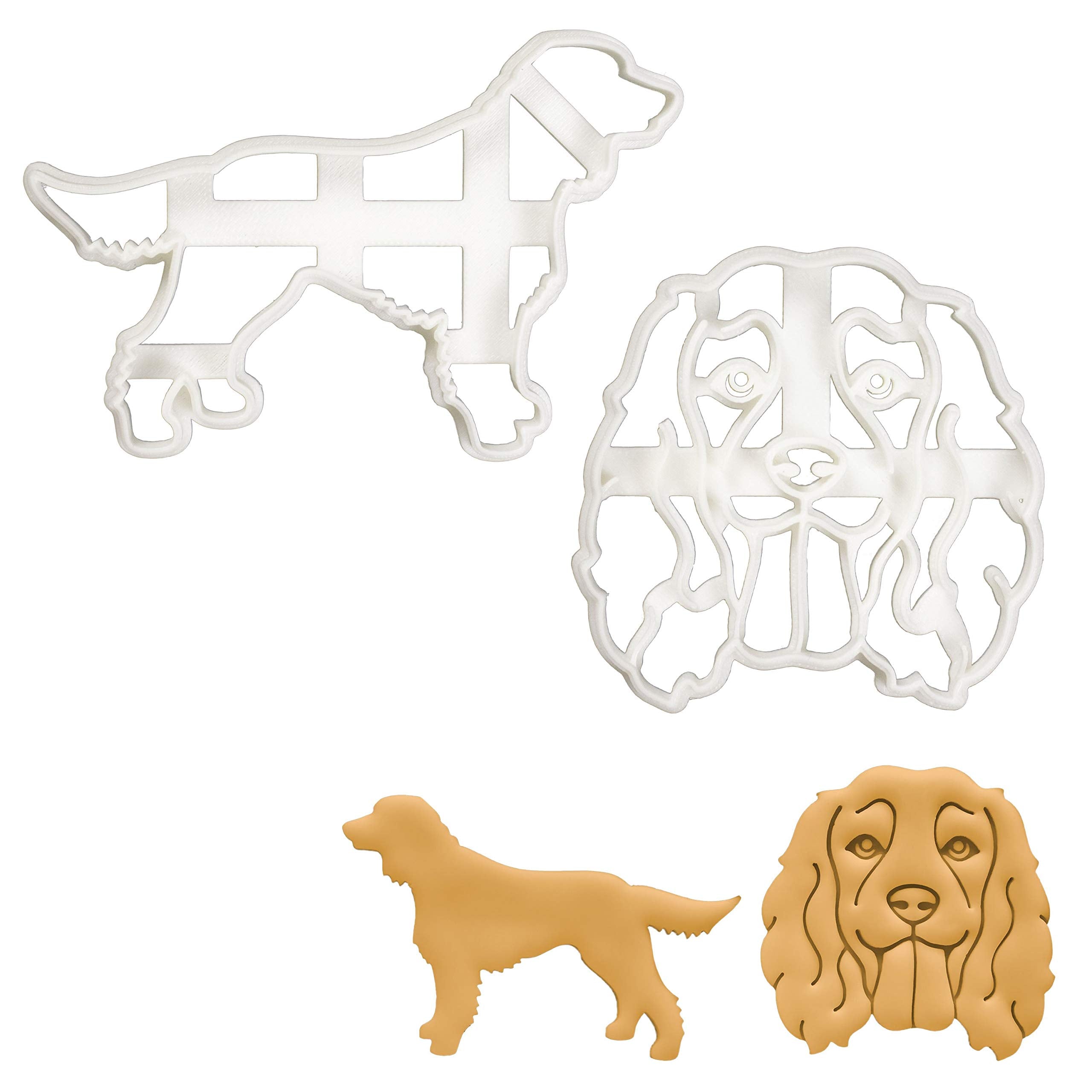 Set Of 2 Working Cocker Spaniel Cookie Cutters (Designs: Face And Silhouette), 2 Pieces - Bakerlogy
