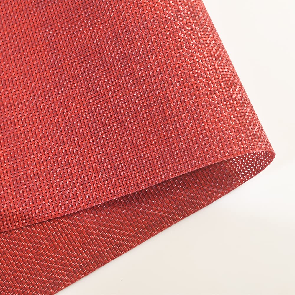 Homedge Pvc Placemat, 4 Pcs Of Non-Slip Heat Resistant Place Mats, Washable Vinyl Placemats, Set Of 4 - Red