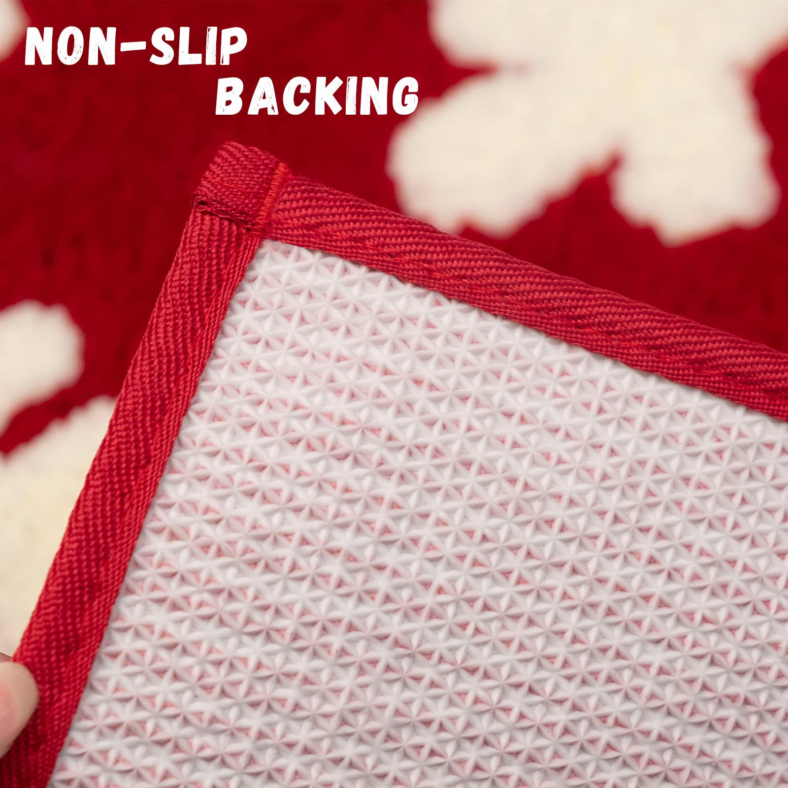 Christmas Bathroom Decor Red Bathroom Rugs Runner Cute Bath Mat Non-Slip White Snow Christmas Home Decorations Microfiber Absorb