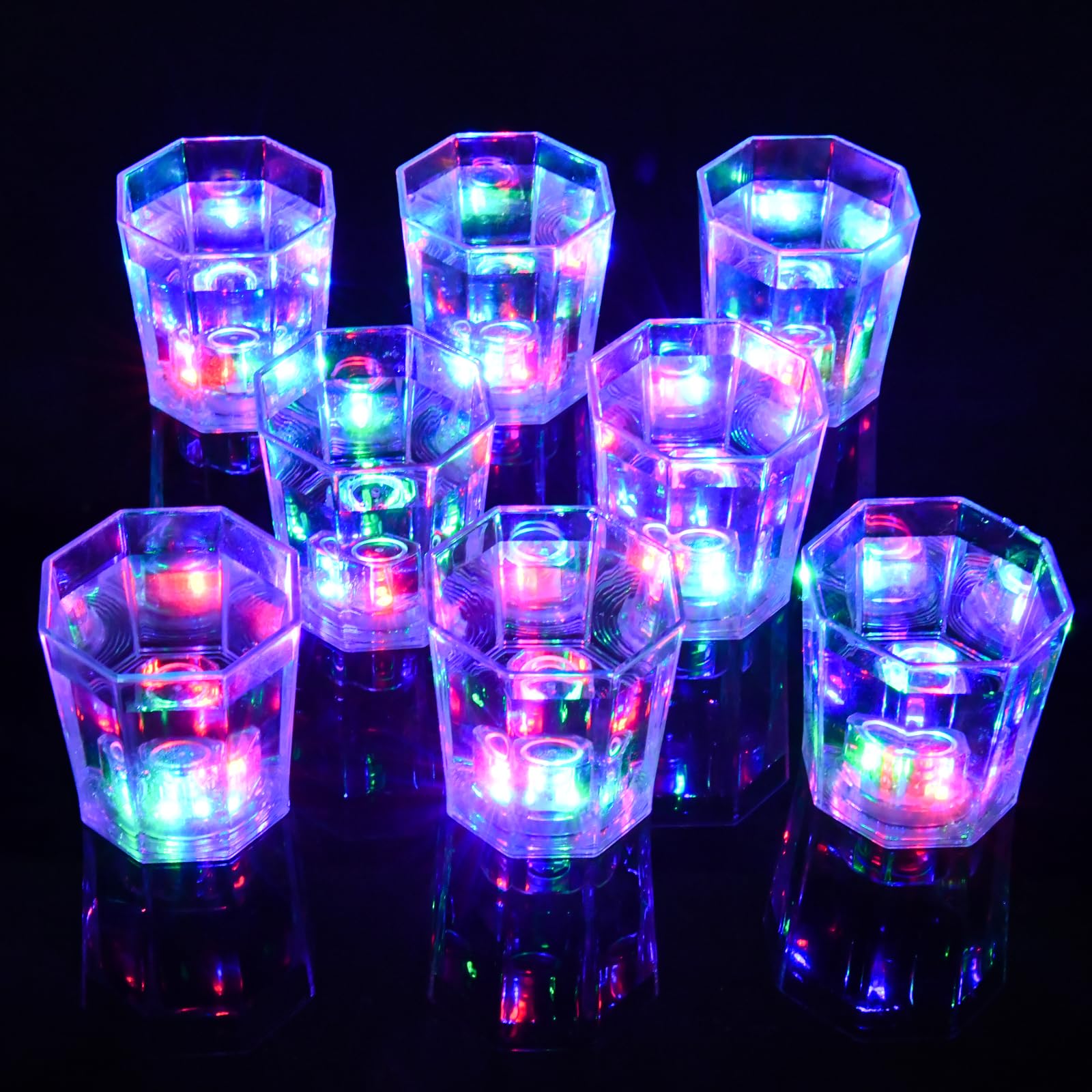 Light Up Shot Glasses Set Of 24 Party Favors Adults Shot Cups For Party Led Flash Light Up Drinking Glasses Glow In The Dark Sho