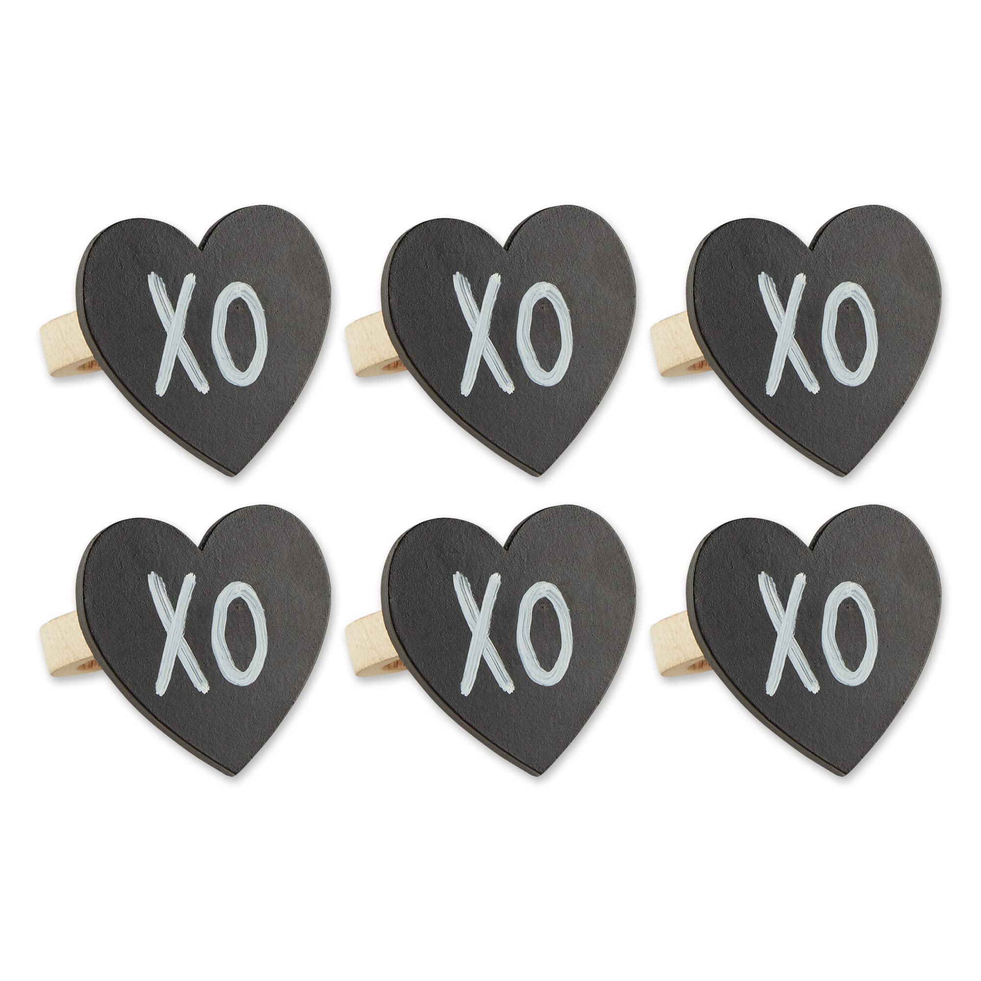 HEART CHALKBOARD NAPKIN RING SET/6