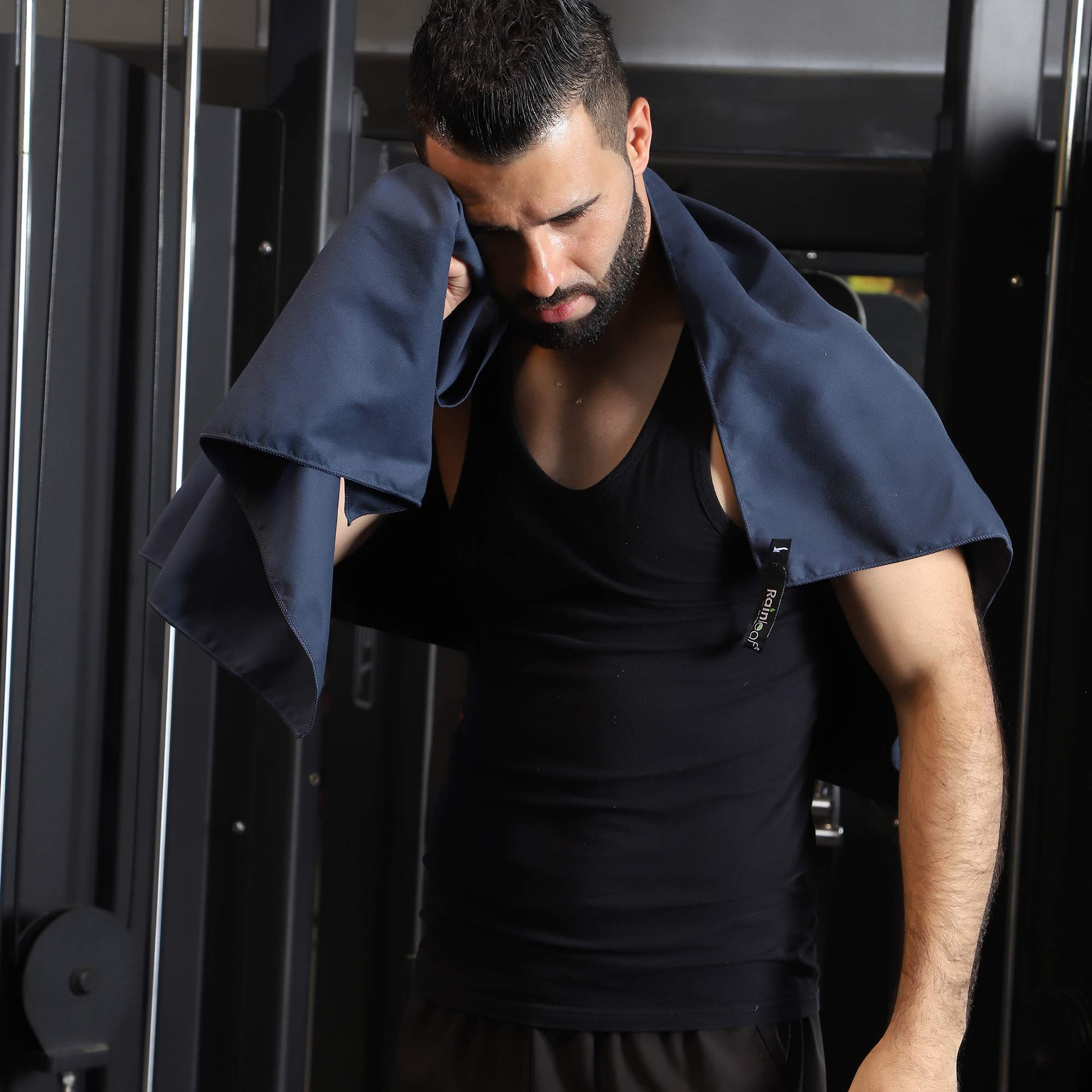 Rainleaf Microfiber Towel Navy Blue 16 X 32 Inches