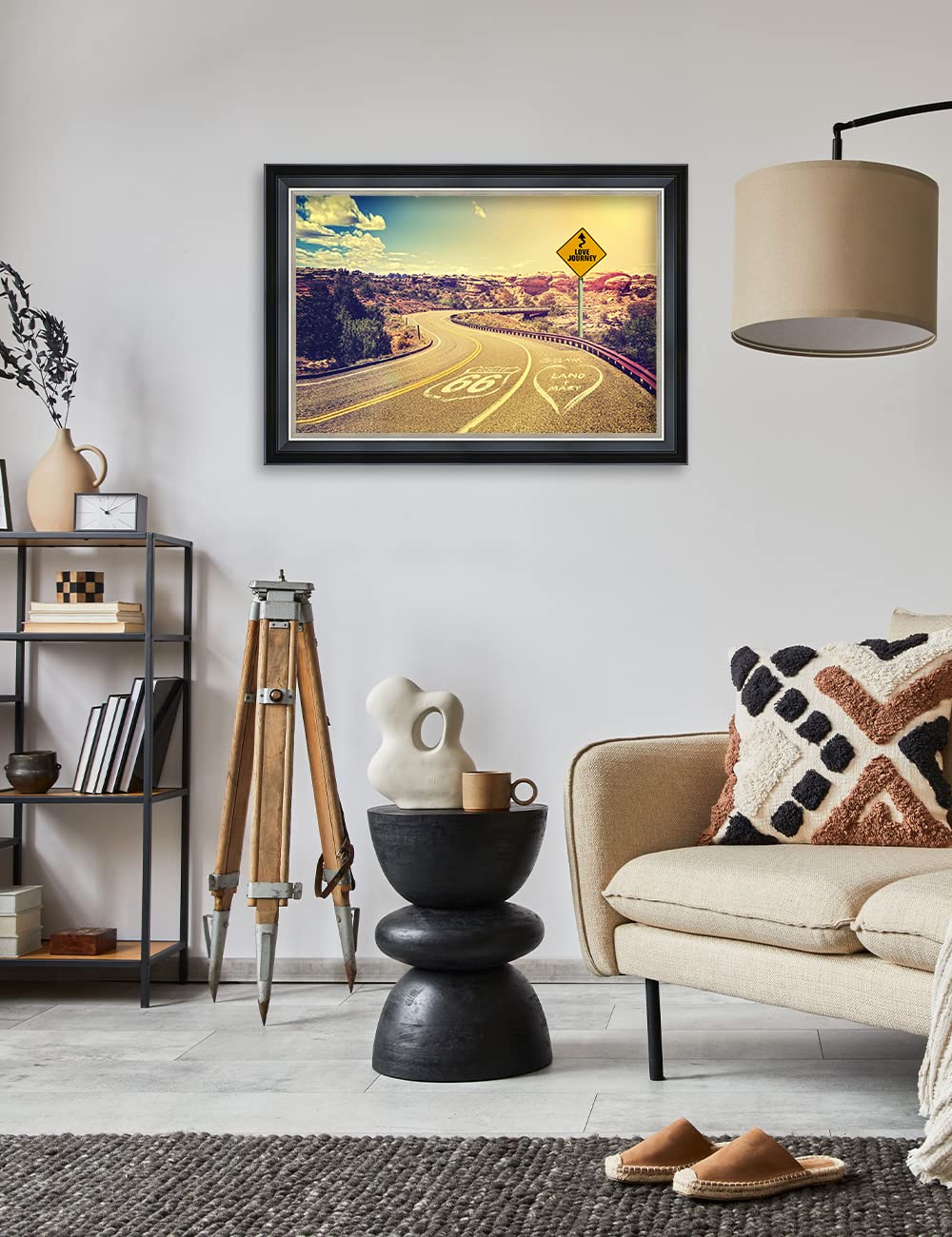 Ipic - Love Journey Personalized Framed Wall Art With Names And Date On, Giclee Prints Framed With Solid Wood, Custom Memorial G