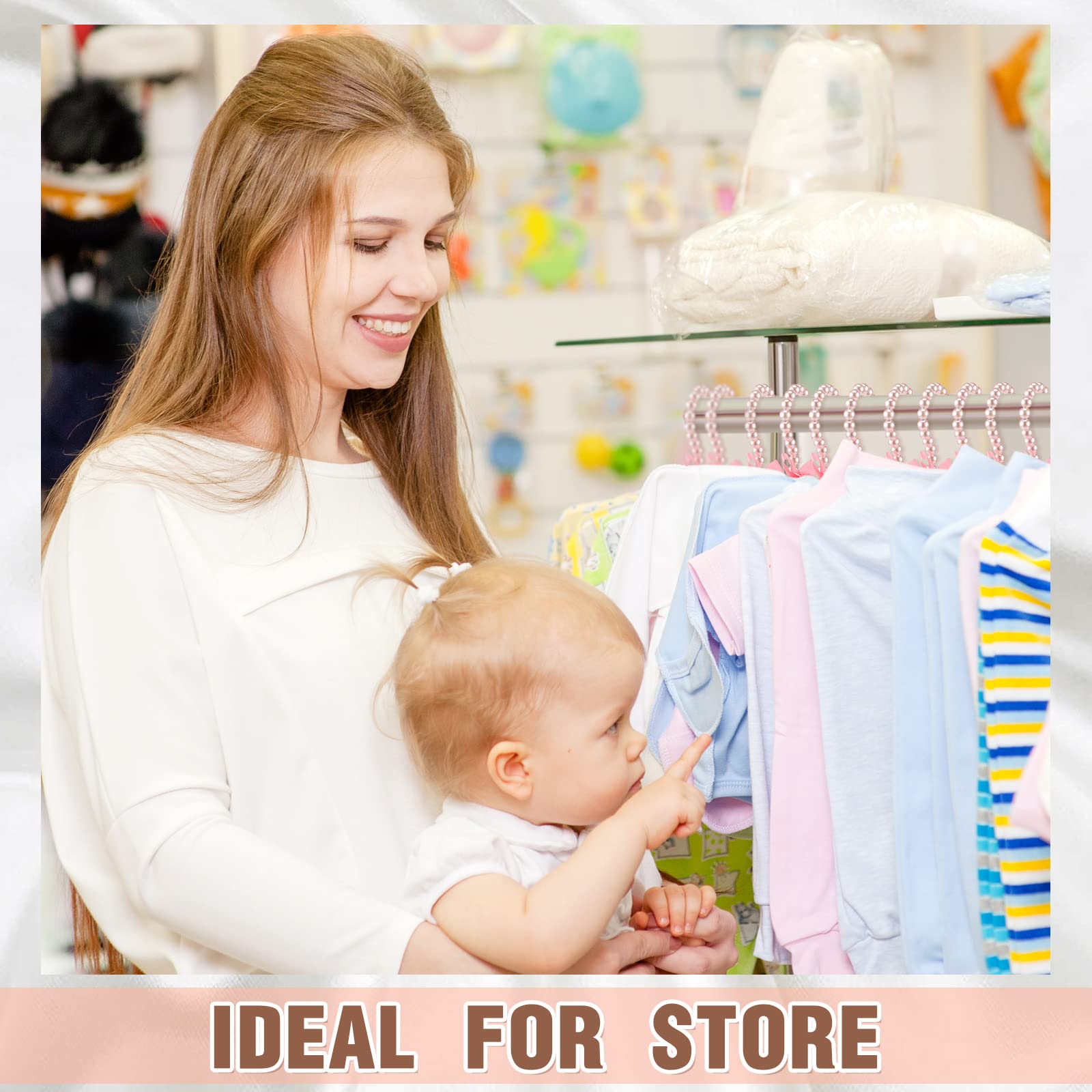 12 Pieces Pearl Beaded Clothes Hanger Mini Small Pearl Clothes Hangers Pearl Beads Metal Elegant Clothes Hangers With Ribbon Sta