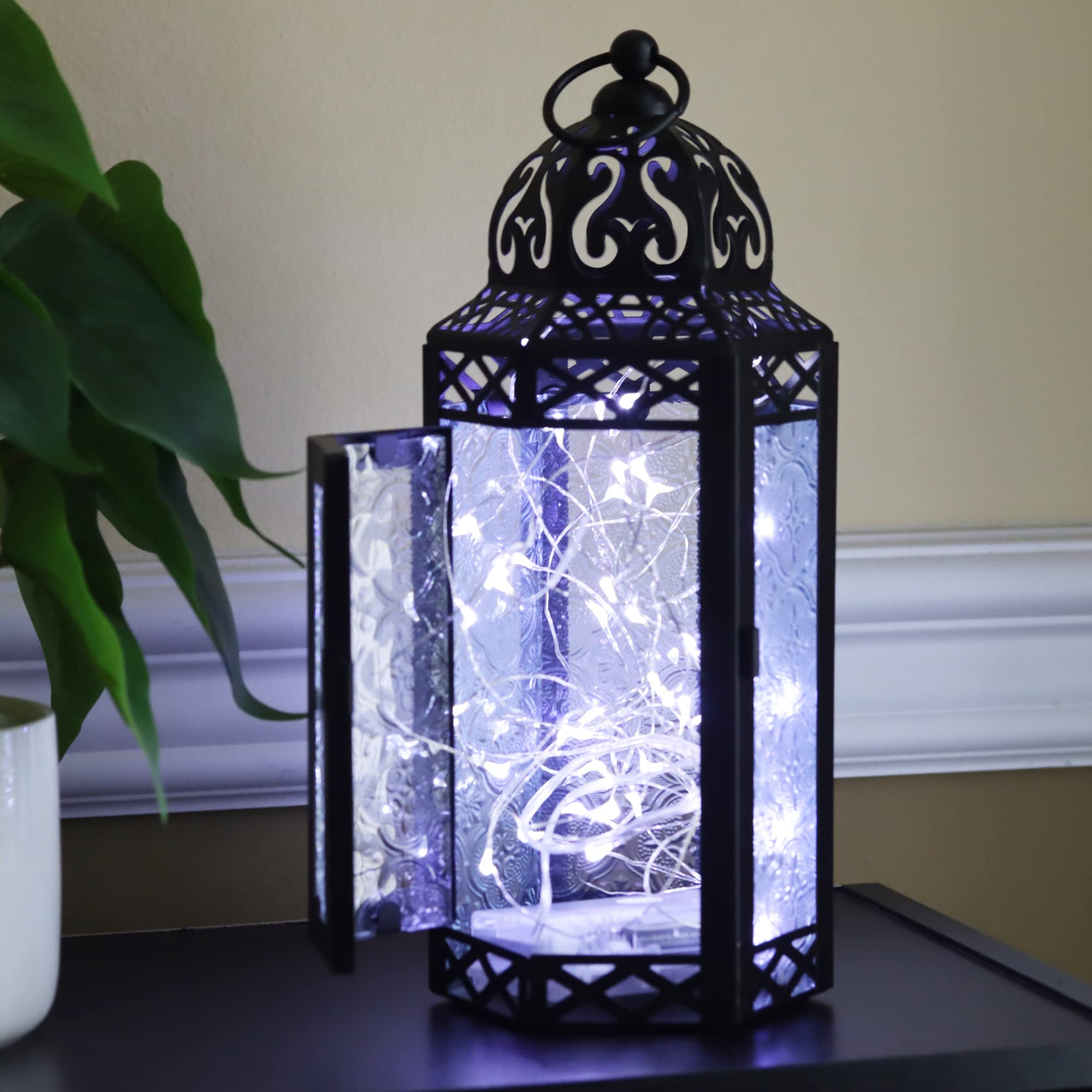 VELA LANTERNS 12pk Metal Moroccan Decorative LED Fairy Lights Candle Lantern Holders for Indoor Home Fantasy Decor, Table Center