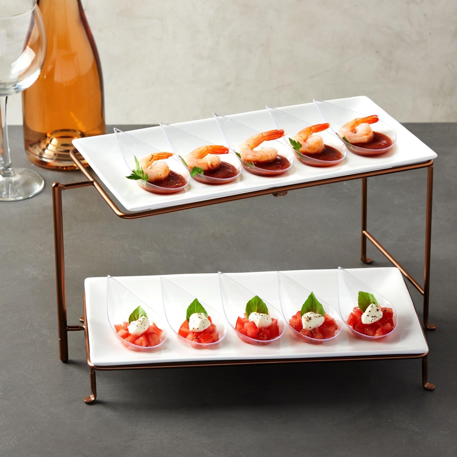 Juvale Mini Appetizer Plates And Tear Drop Spoons For Weddings (Clear, 72 Pieces)