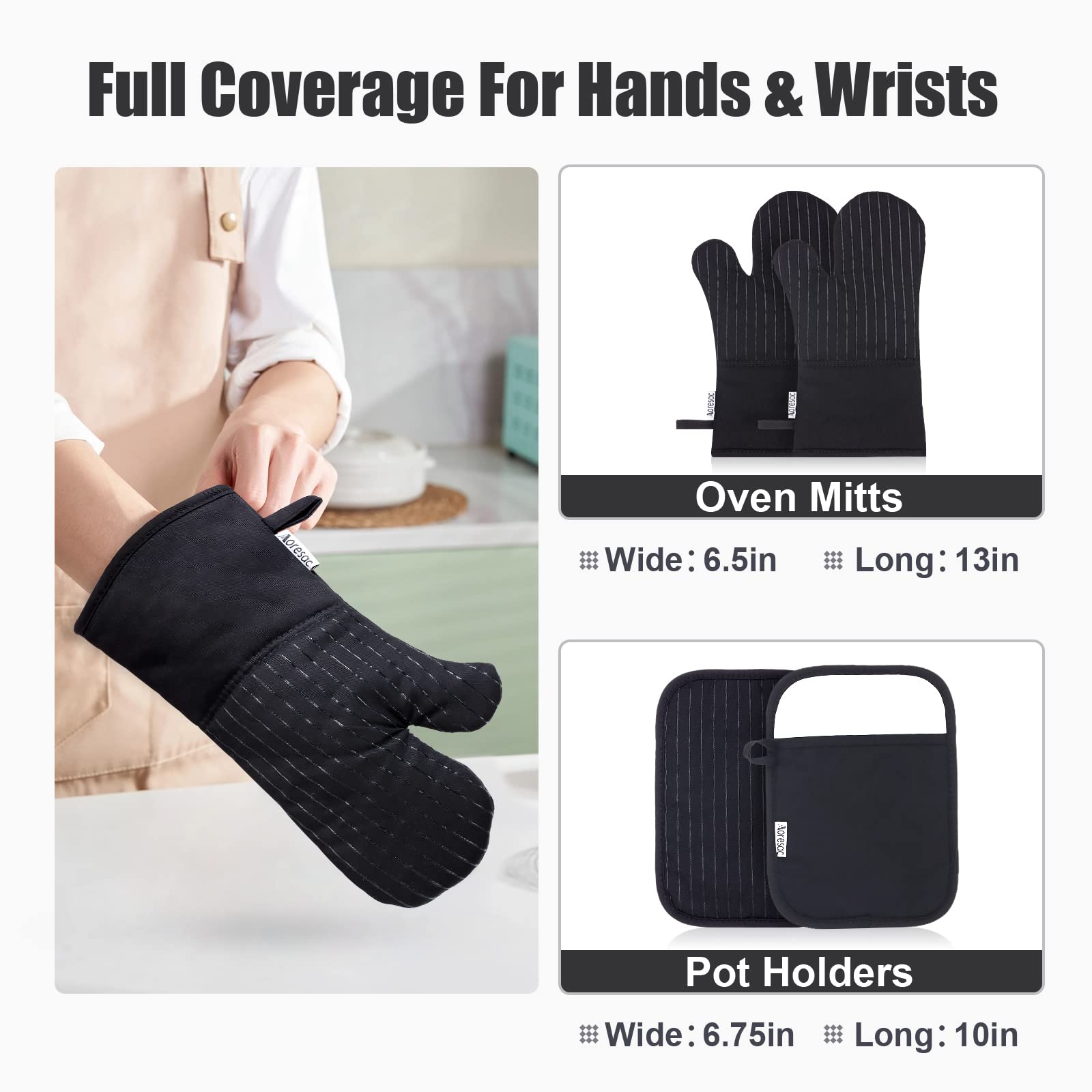 AORESAC Oven Mitts and Pot Holders Set  500