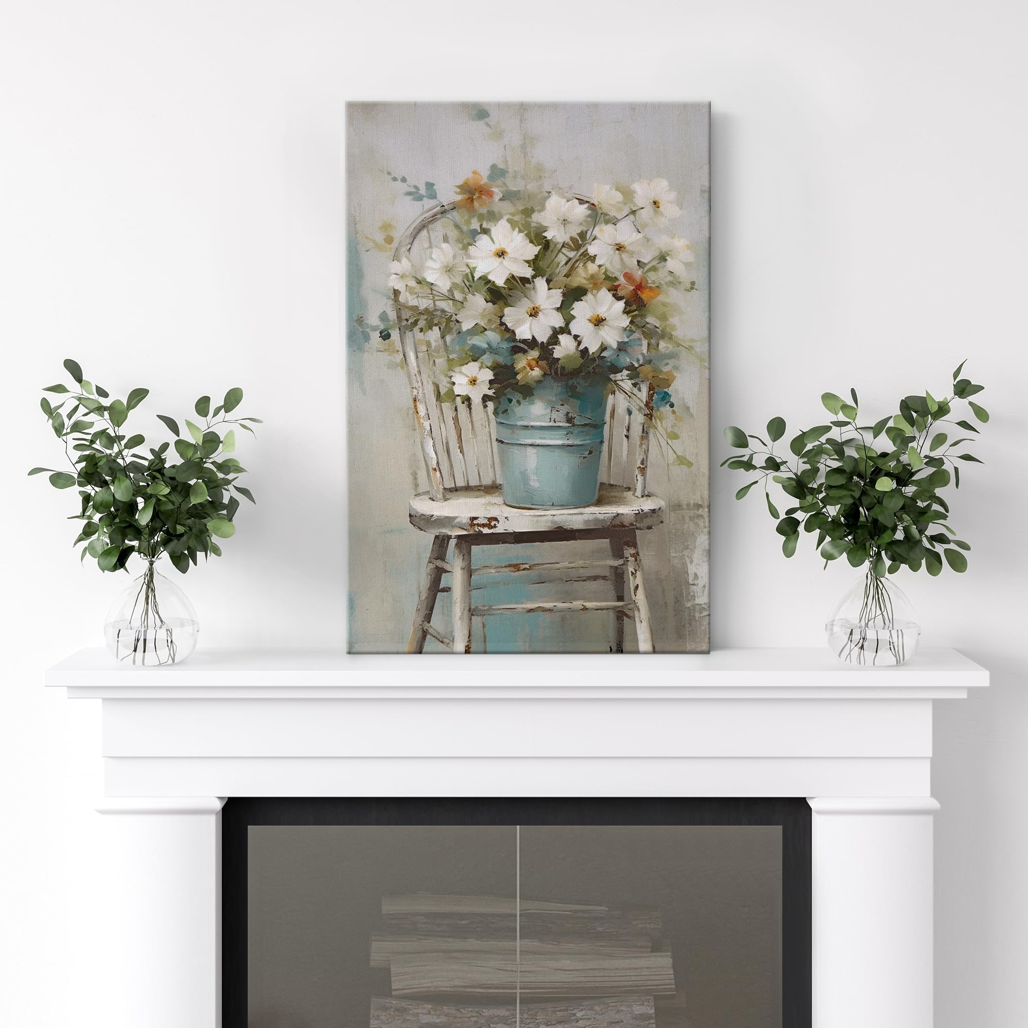 Wall26 Canvas Print Wall Art Fine Art Still Life White Daisy Flowers Nature Wilderness Illustrations Modern Art Botanical Floral