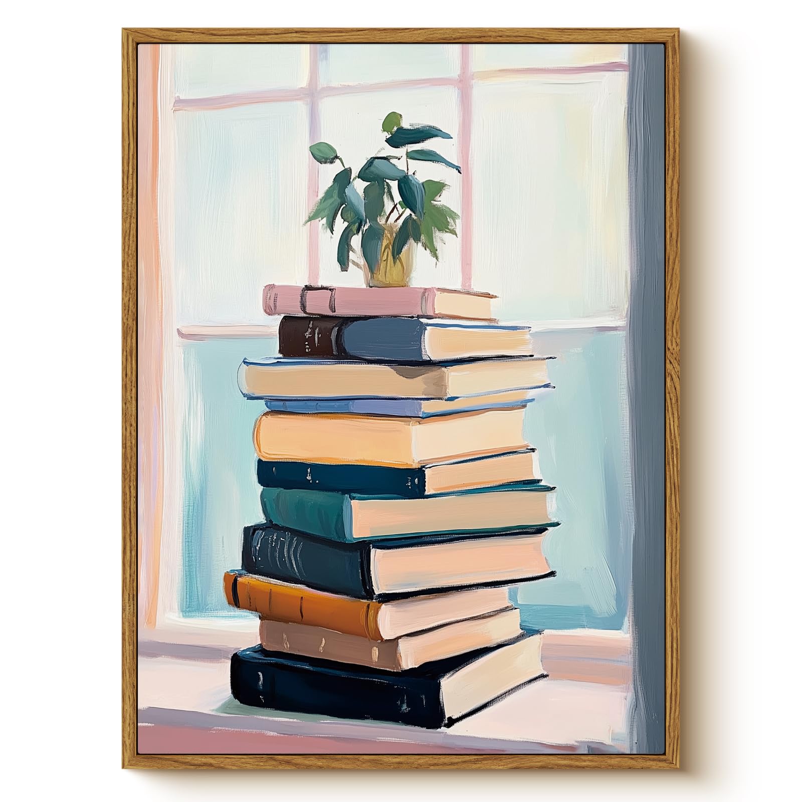 Whasayart Vintage Framed Canvas Wall Art Sr1233 Books