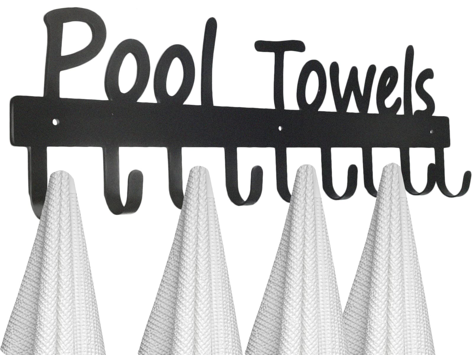 Greatmh Black Pool Towel Rack Outdoor Towel Rack For Pool Towel Hooks Towel Hanger For Bathrobes Clothes 9 Hooks